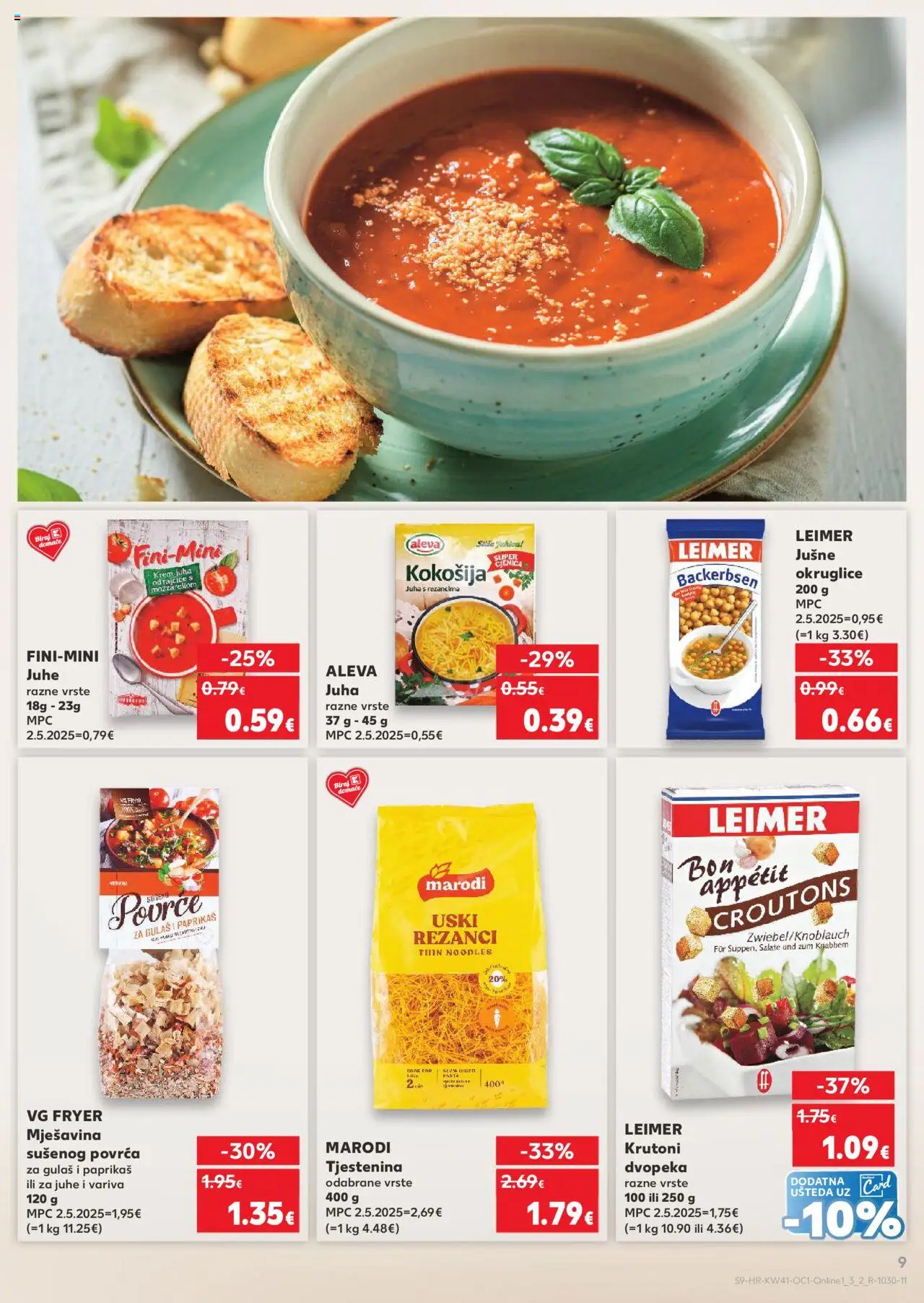 Kaufland katalog | vrijedi od 08.10.2025 | Stranica: 9 | Proizvodi: Rajčice, Rezanci, Tjestenina, Juha