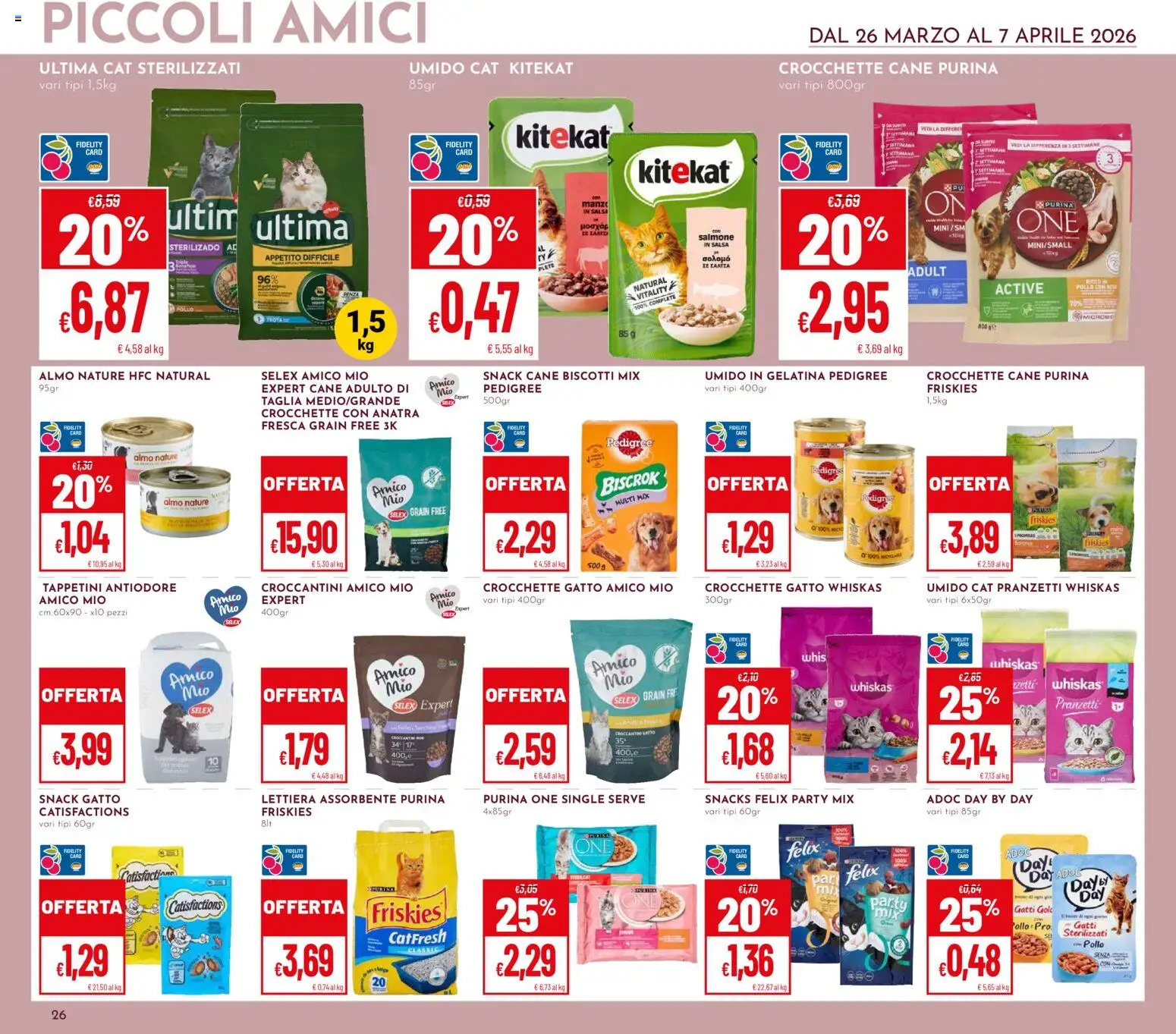 Volantino Pan del 26.03.2026 | Pagina: 26 | Prodotti: Pollo, Salsa, Crocchette, Crocchette cane