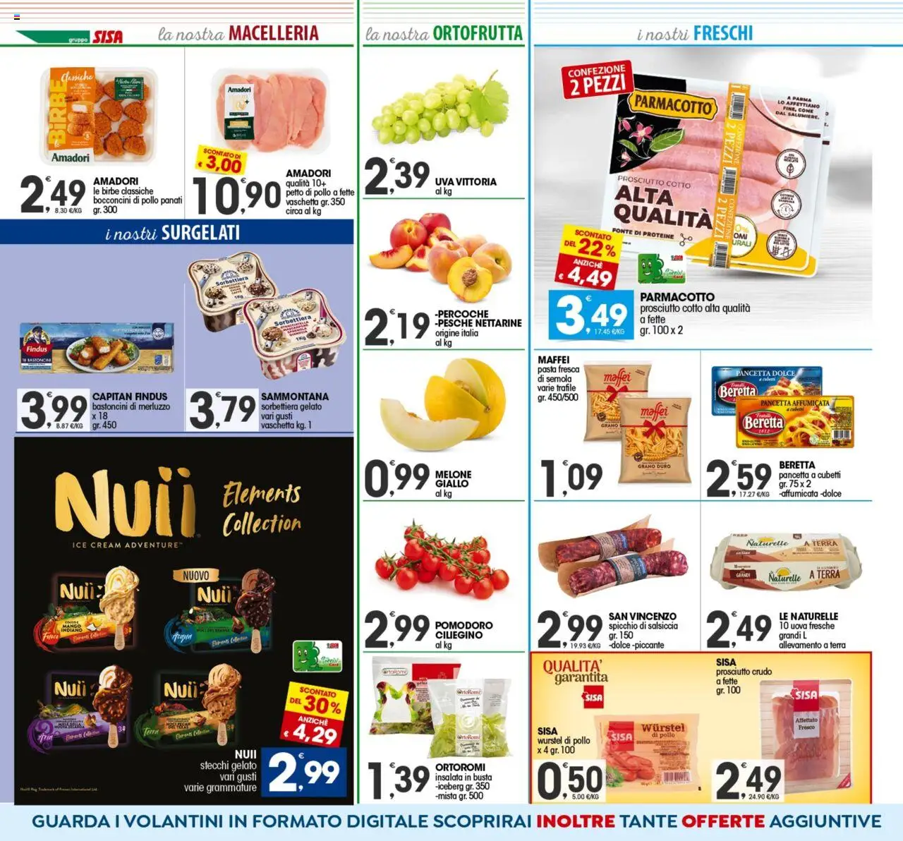 Volantino SISA del 08.08.2025 | Pagina: 4 | Prodotti: Pancetta, Insalata, Pasta, Melone