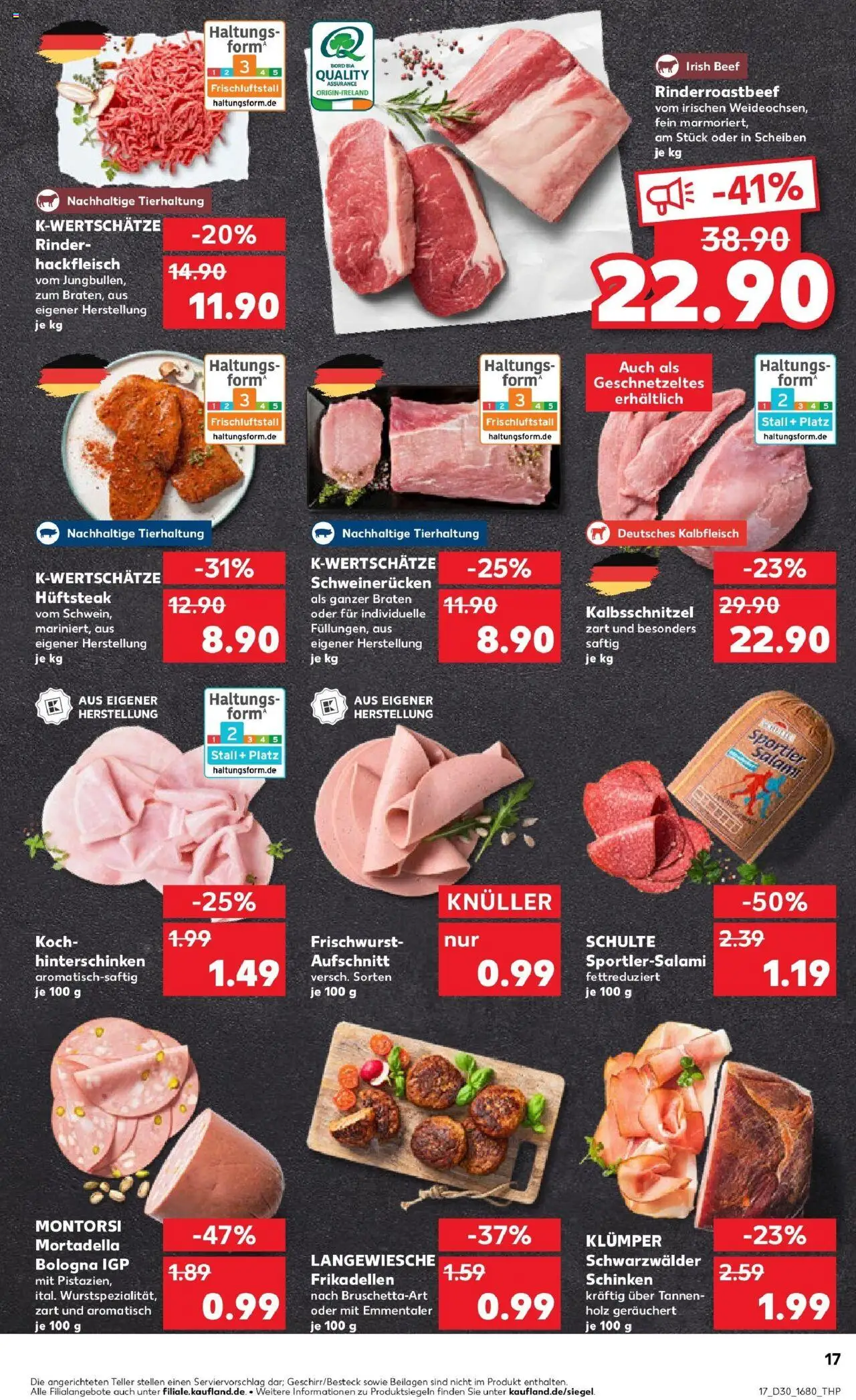 Kaufland prospekt Konstanz	 - gültig ab dem 24.07.2025 | Seite: 17 | Produkte: Schweinerucken, Salami, Schinken, Steak