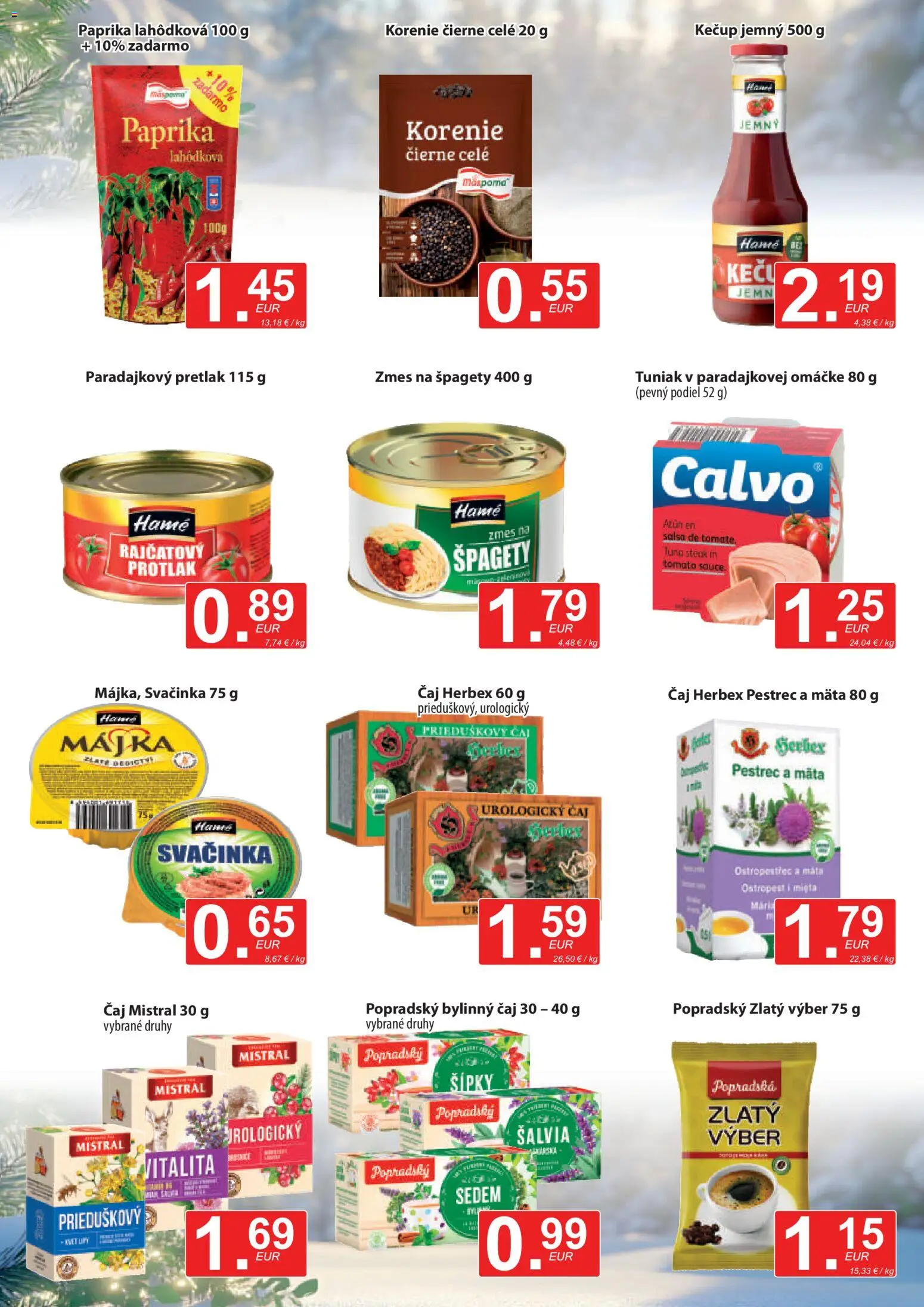 Nové CBA Verex akcie – leták je platný od 22.01.2026 | Strana: 7 | Produkty: Tuniak, Kečup, Korenie, Špagety