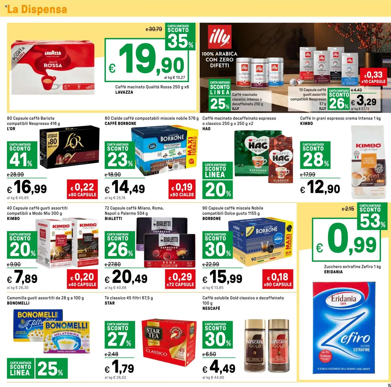 Volantino Iper del 27.03.2026 | Pagina: 15 | Prodotti: Caffè, Caffè in grani, Alluminio, Macinato