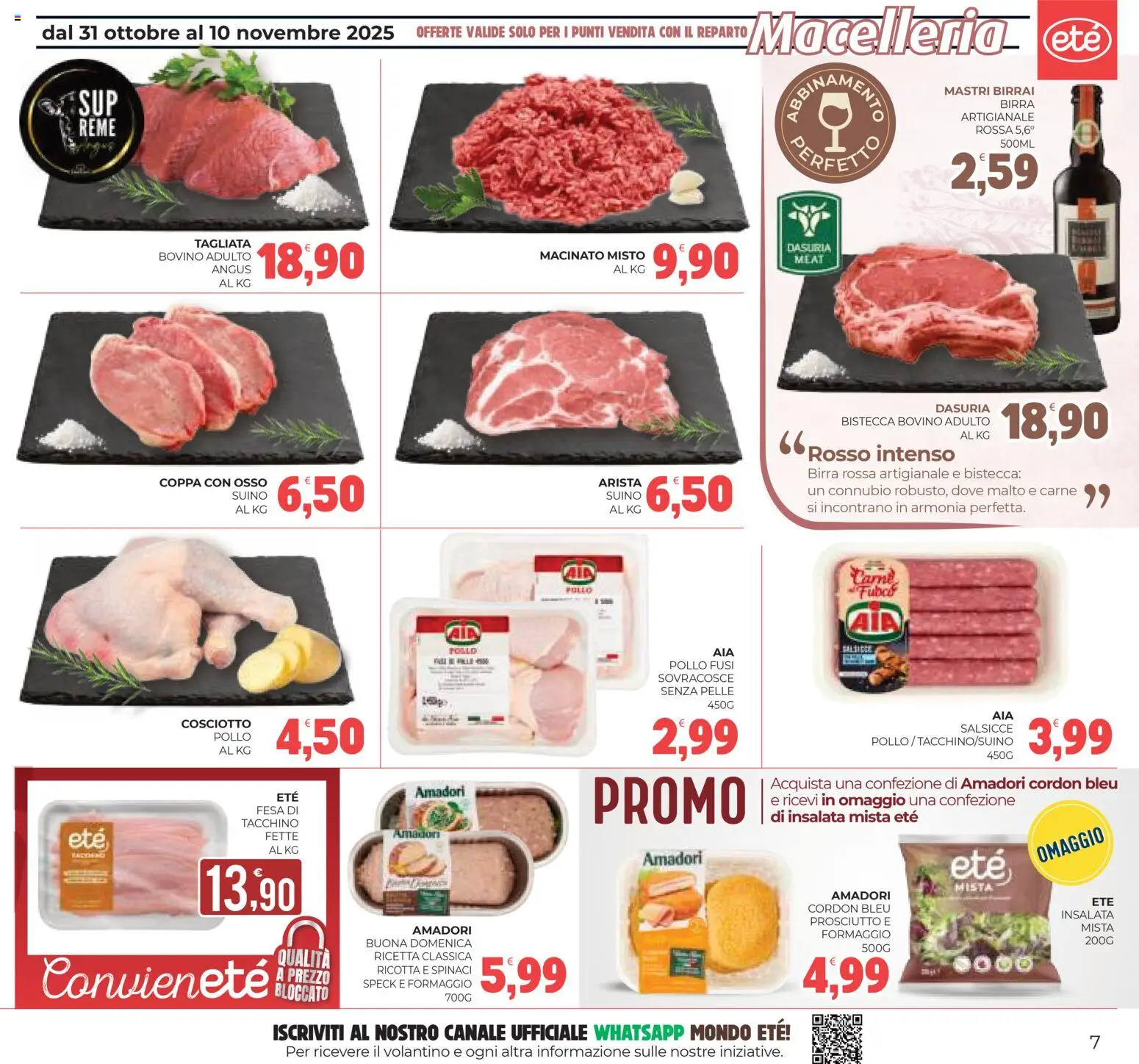 Volantino Eté del 31.10.2025 | Pagina: 7 | Prodotti: Speck, Birra, Tacchino, Formaggio