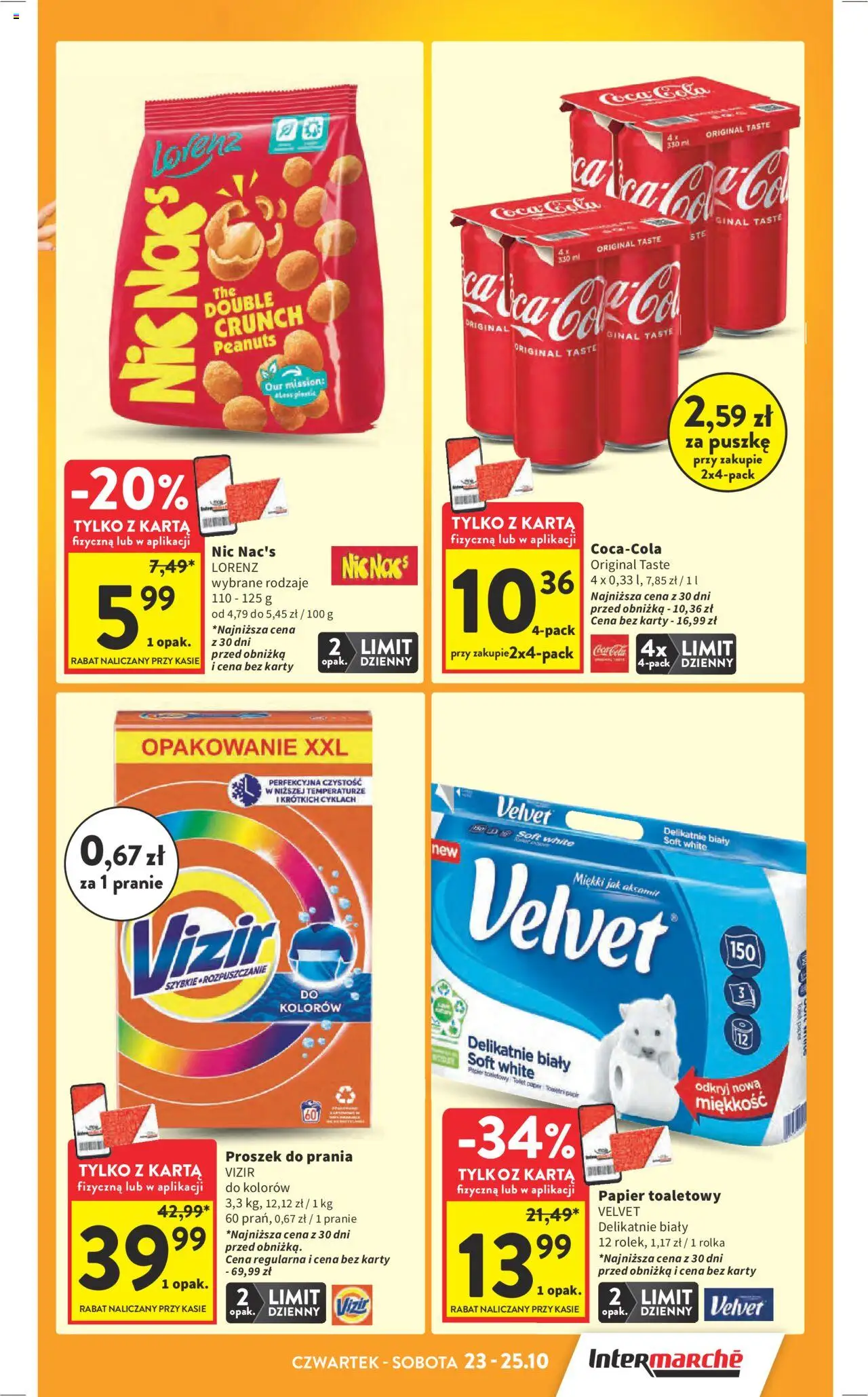 Intermarche Gazetka od 23.10.2025 | Strona: 11 | Produkty: Karta, Papier toaletowy, Coca cola, Proszek do prania
