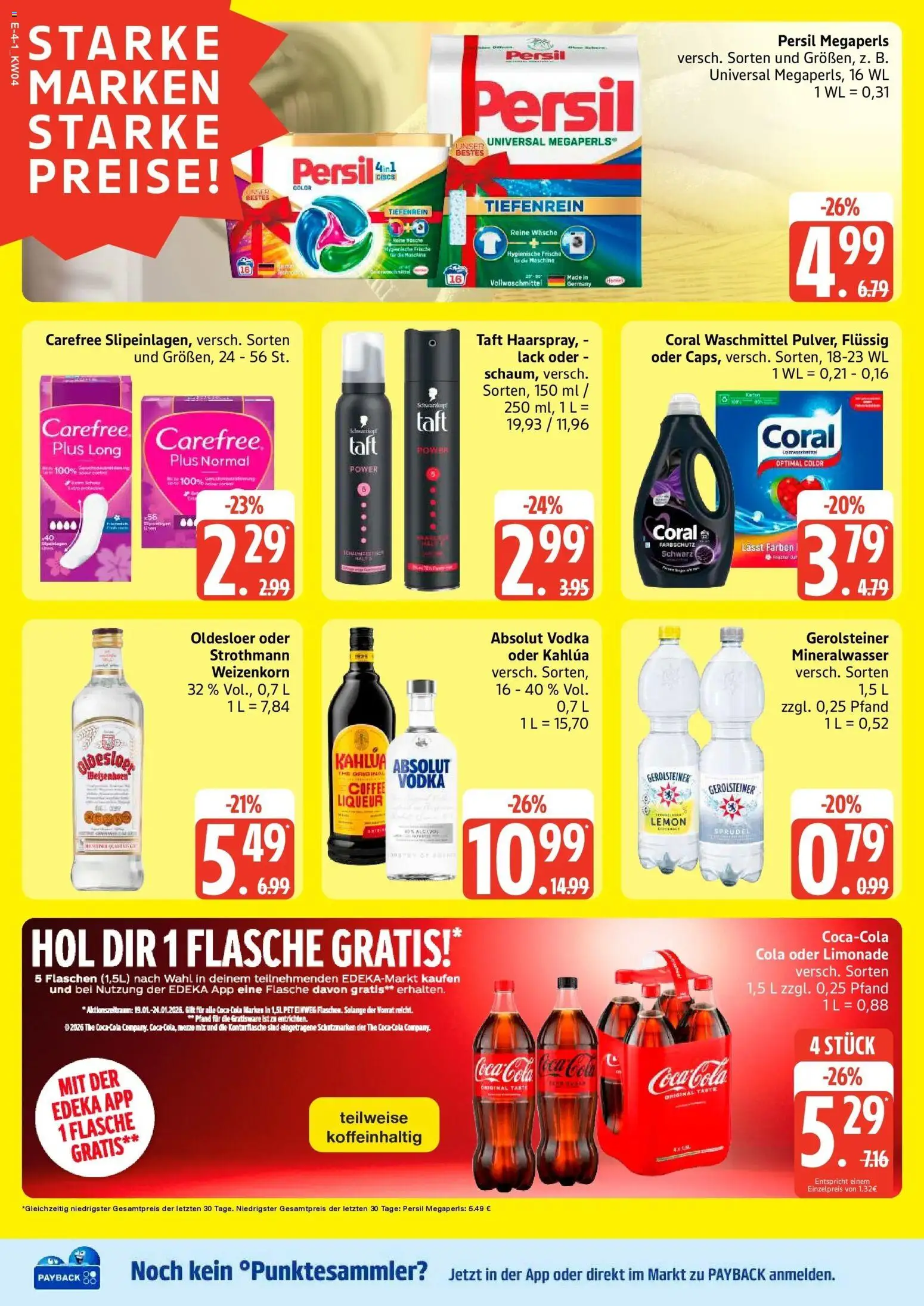 Edeka prospekt Bremervörde	 – gültig ab 18.01.2026 | Seite: 4 | Produkte: Mezzo mix, Limonade, Mineralwasser, Vodka