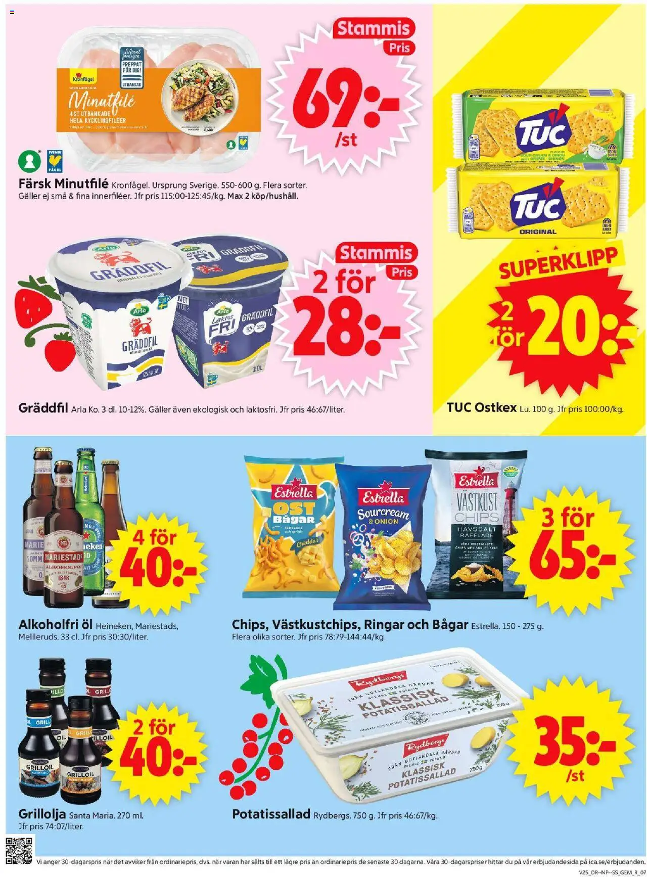 ICA Supermarket reklamblad aktuell från 16.06.2025 | Sida: 7 | Produkter: Grill, Galler, Cheddar, Potatis