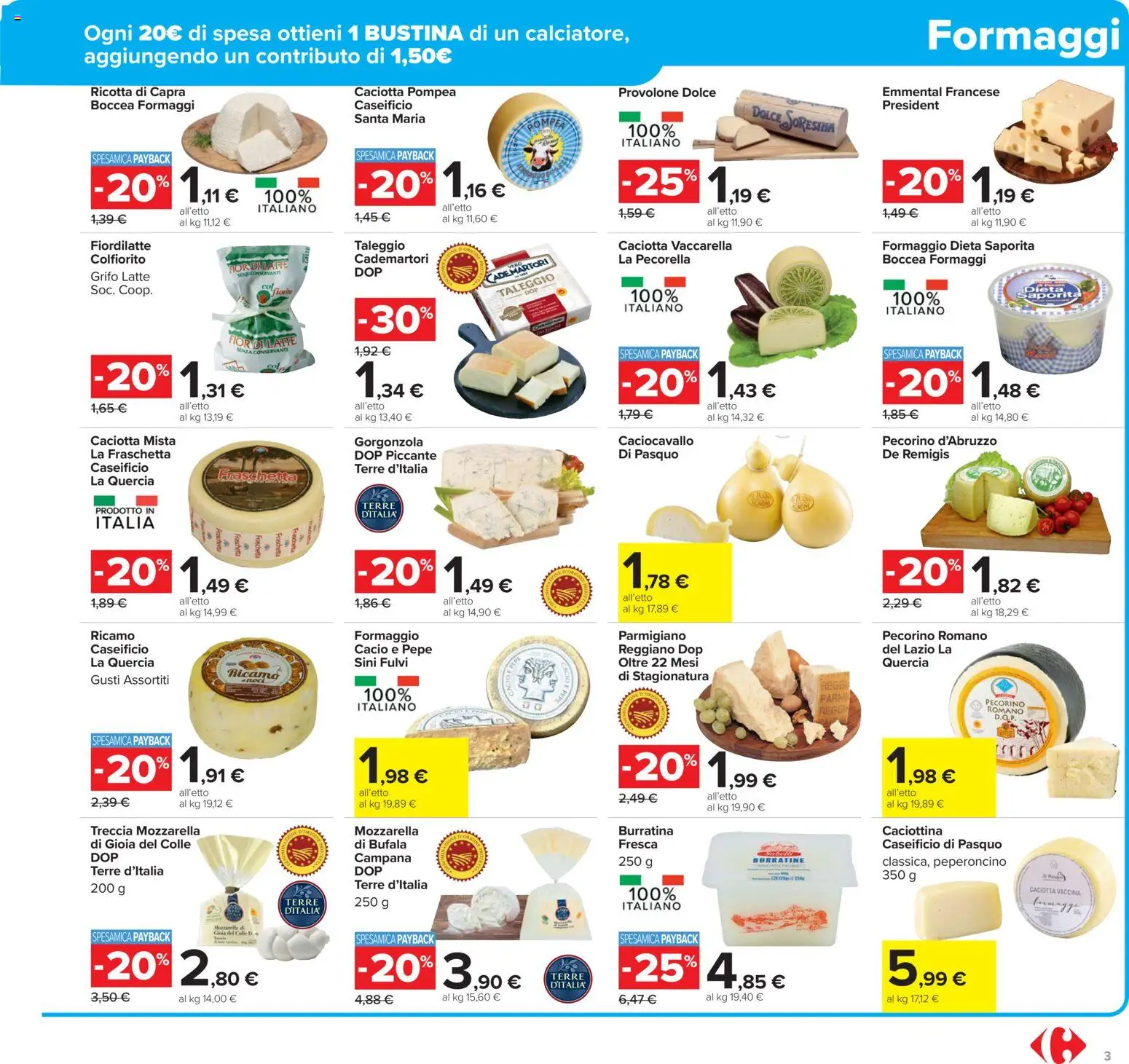 Volantino Carrefour del 02.12.2025 | Pagina: 3 | Prodotti: Pepe, Latte, Formaggio, Parmigiano reggiano