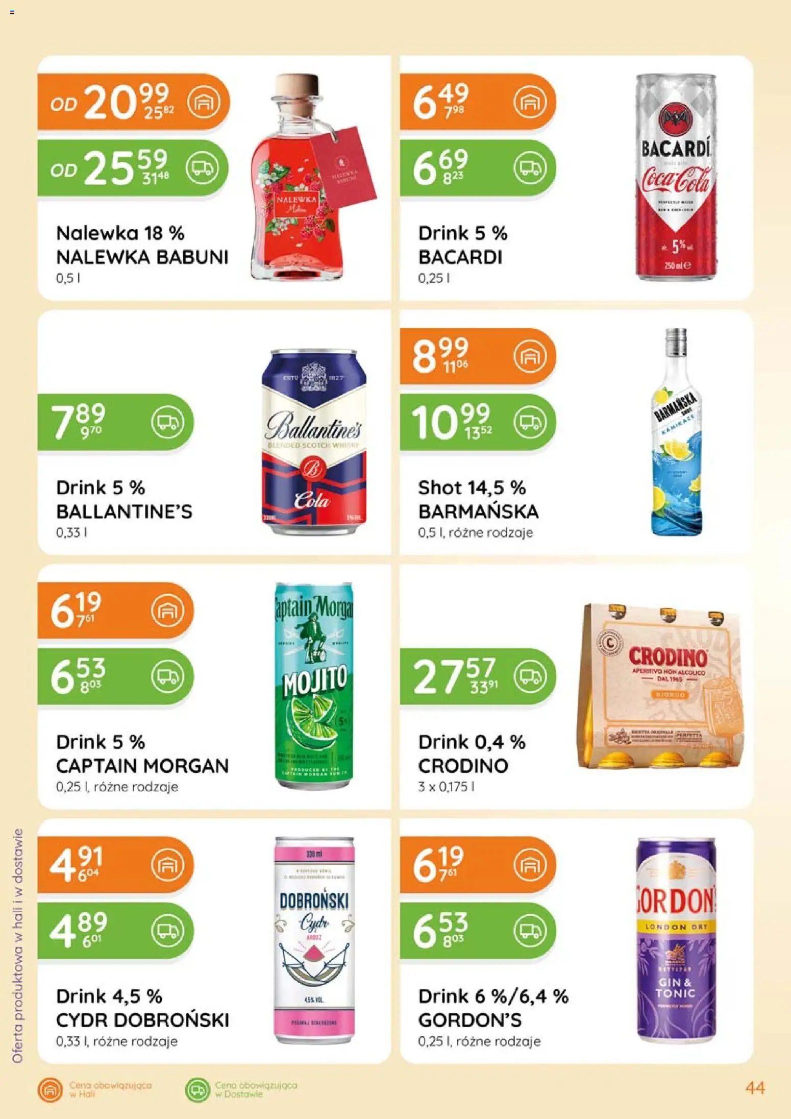 Eurocash Gazetka - Katalog Alkoholowy od 01.02.2026 | Strona: 44 | Produkty: Cydr, Nalewka Babuni, Captain Morgan, Gin