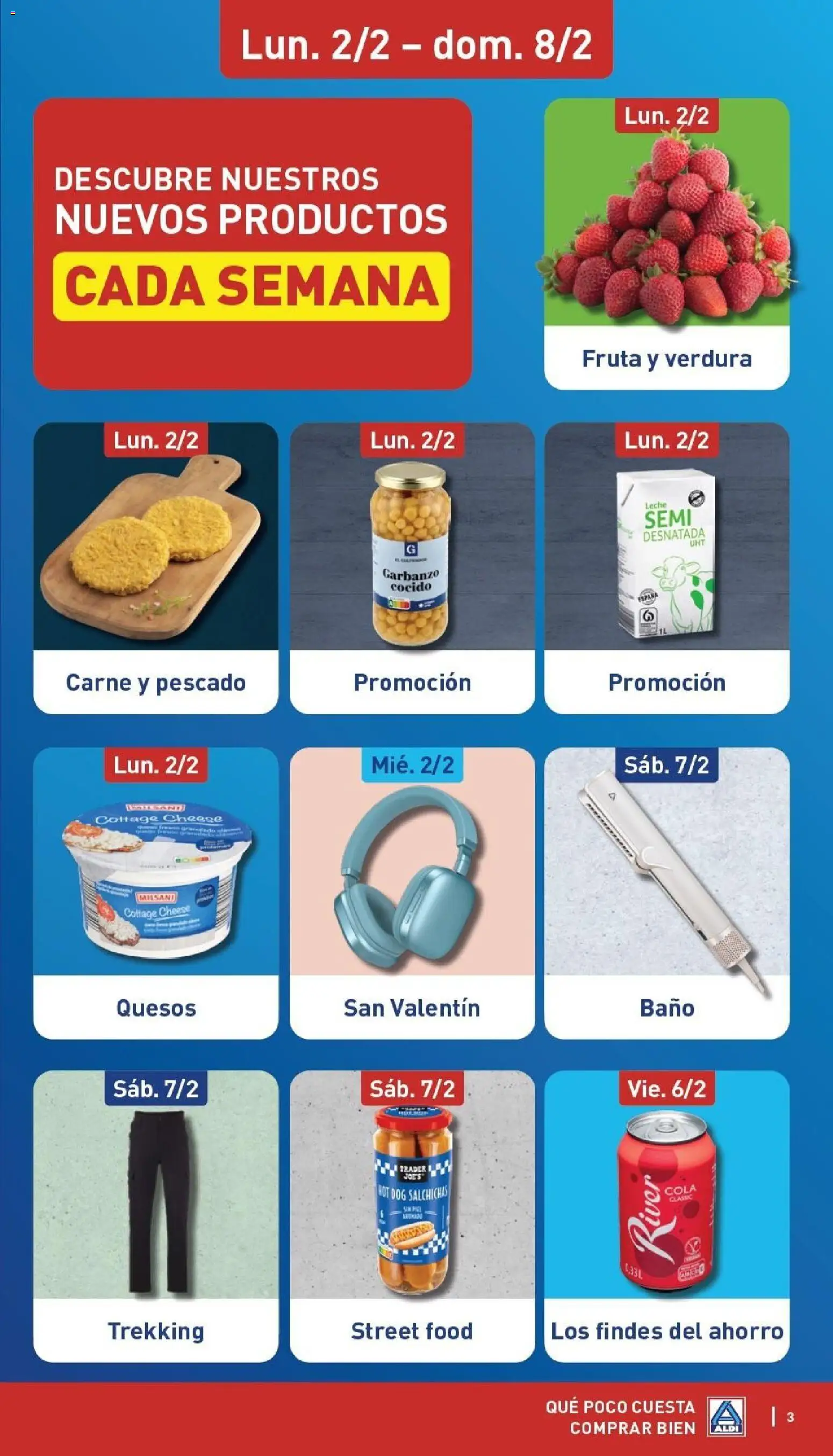 Aldi folleto Canarias │ válido desde el 02.02.2026 | Página: 3 | Productos: Leche, Pescado, Baño