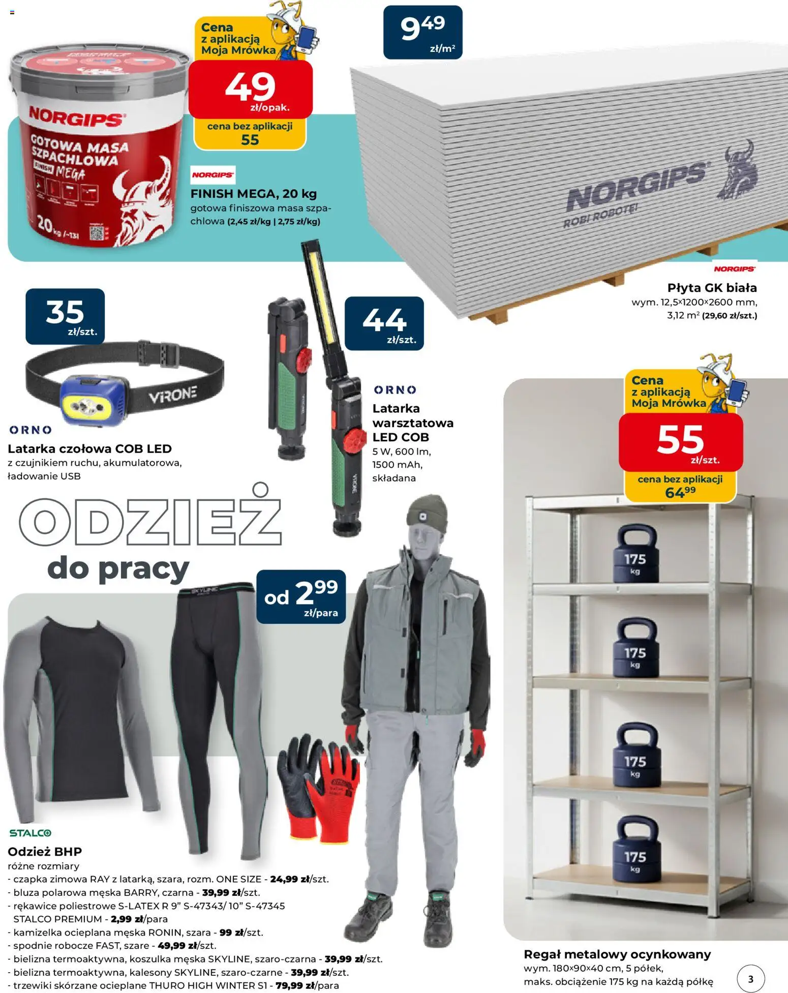 Mrówka Gazetka - Elbląg od 15.01.2026 | Strona: 3 | Produkty: Spodnie, Bielizna, Regał metalowy, Latarka czołowa