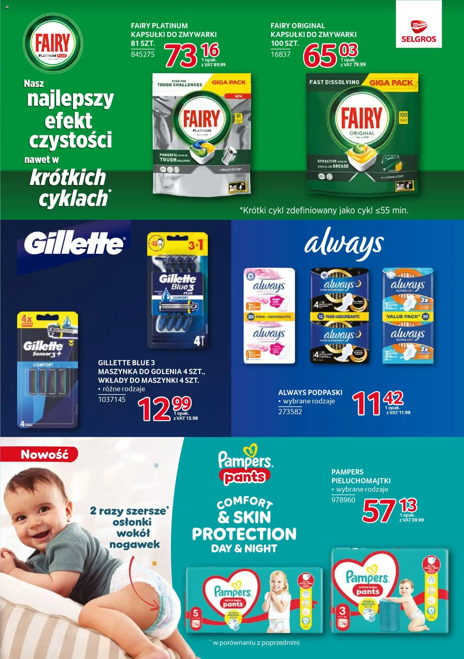 Selgros cash&carry Gazetka - Markowe produkty od 20.11.2025 | Strona: 28 | Produkty: Maszynka do golenia, Fairy platinum, Pampers, Fairy