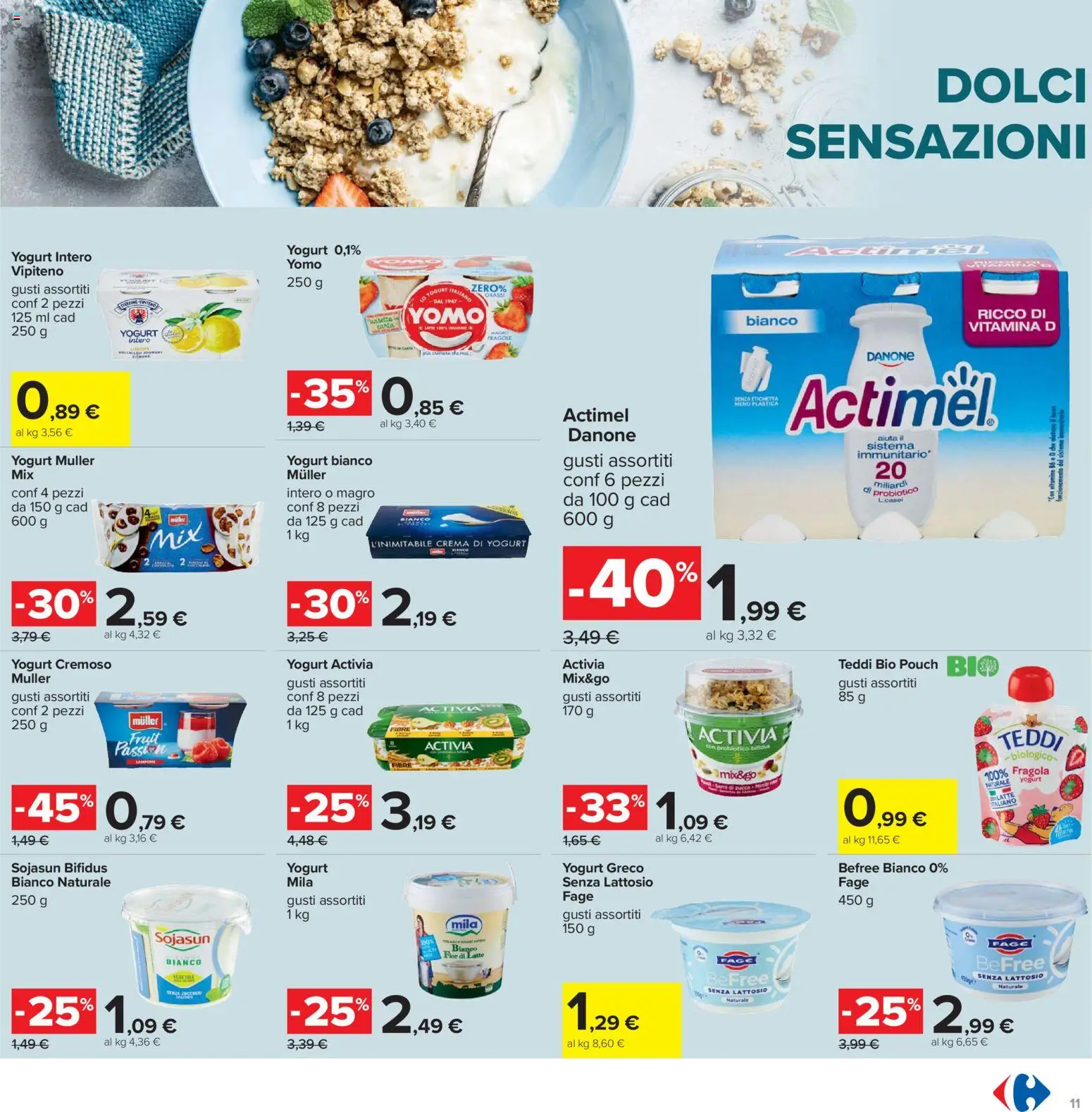 Volantino Carrefour del 07.04.2026 | Pagina: 11 | Prodotti: Crema, Yogurt, Latte, Zucca