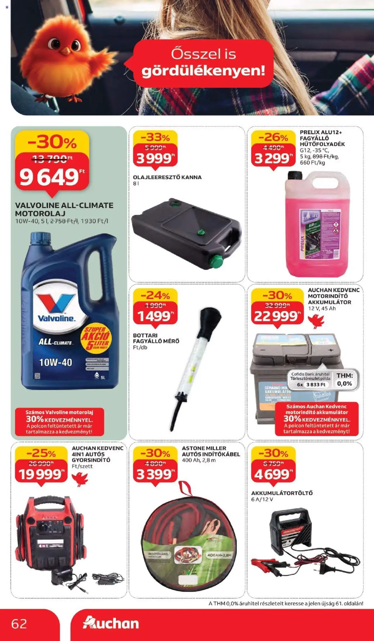 Auchan akciós ujság - amely érvényes a következő dátumtól: 02.10.2025 | Oldal: 62 | Termékek: Akkumulátor, Motorolaj
