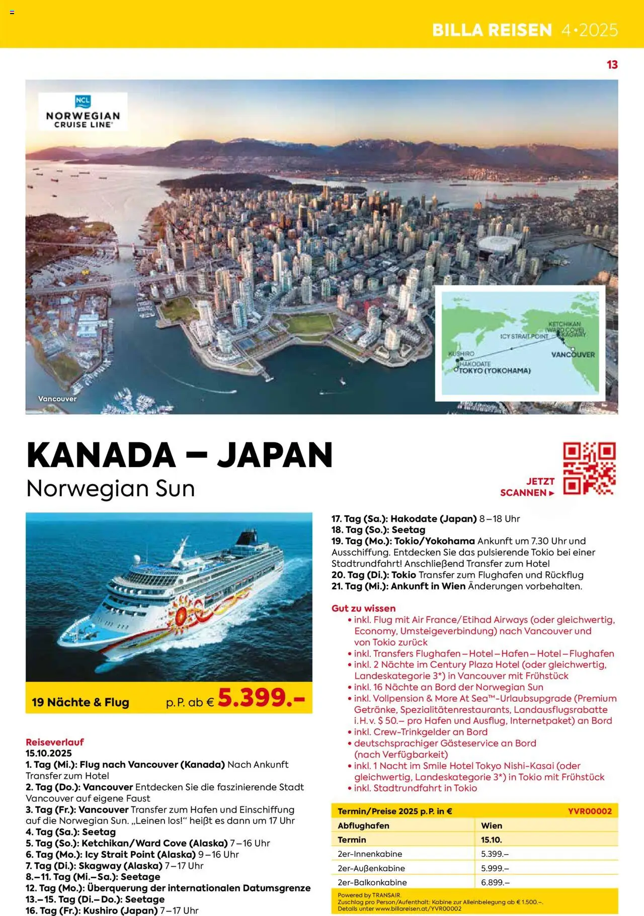 Billa Kreuzfahrt Highlights 2025 gültig ab 03.06.2025 | Seite: 13 | Produkte: Uhr