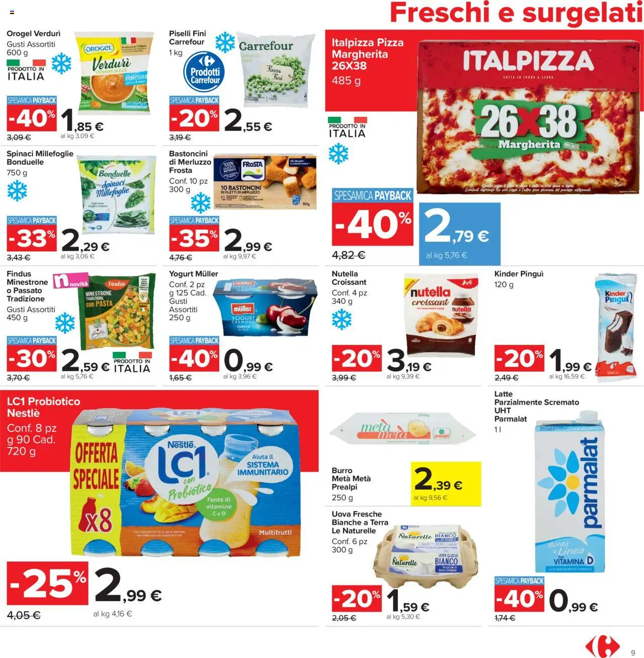 Volantino Carrefour del 20.10.2025 | Pagina: 9 | Prodotti: Minestrone, Yogurt, Nutella, Terra