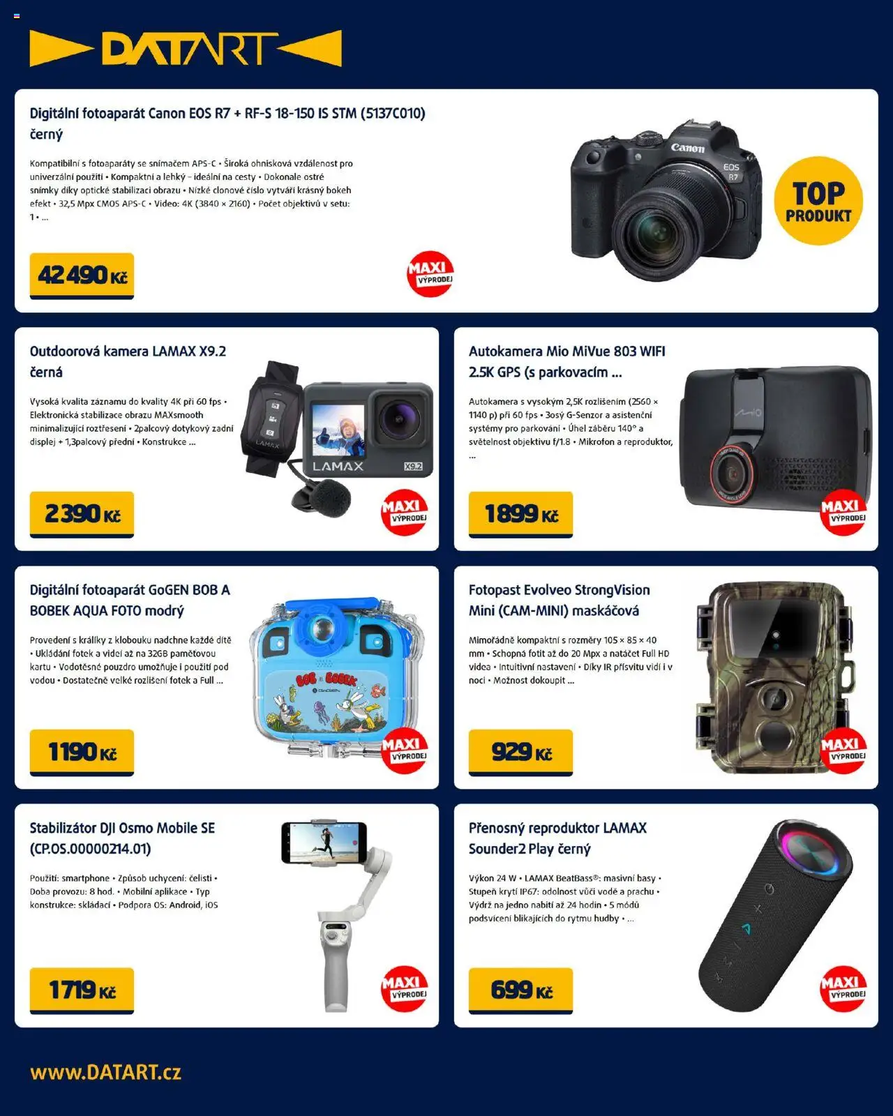 Datart leták od 11.08.2025 | Strana: 8 | Produkty: Smartphone, Kamera, Reproduktor, Outdoorová kamera