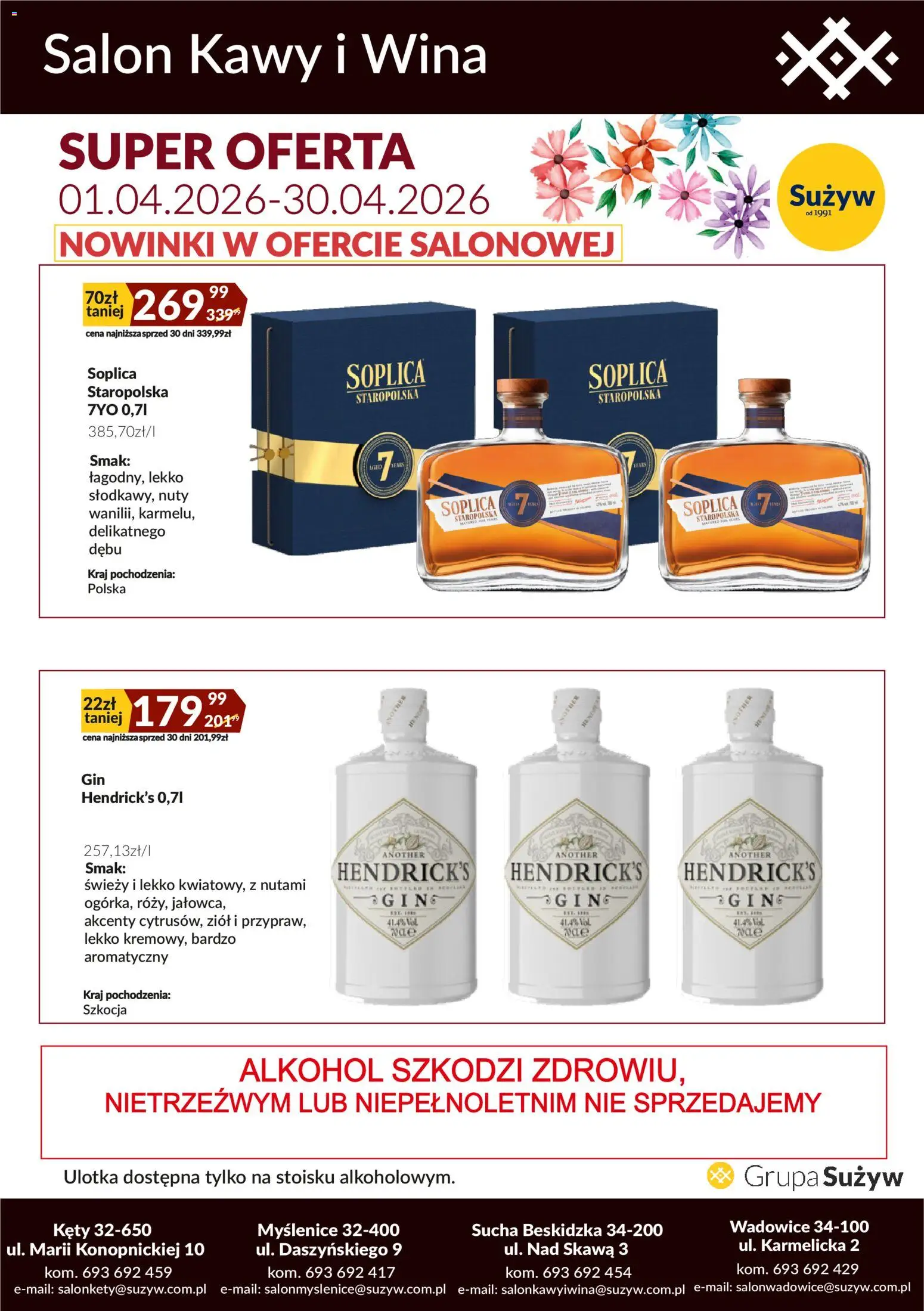 Sużyw gazetka - Salon kawy i wina od 01.04.2026 | Strona: 3 | Produkty: Alkohol