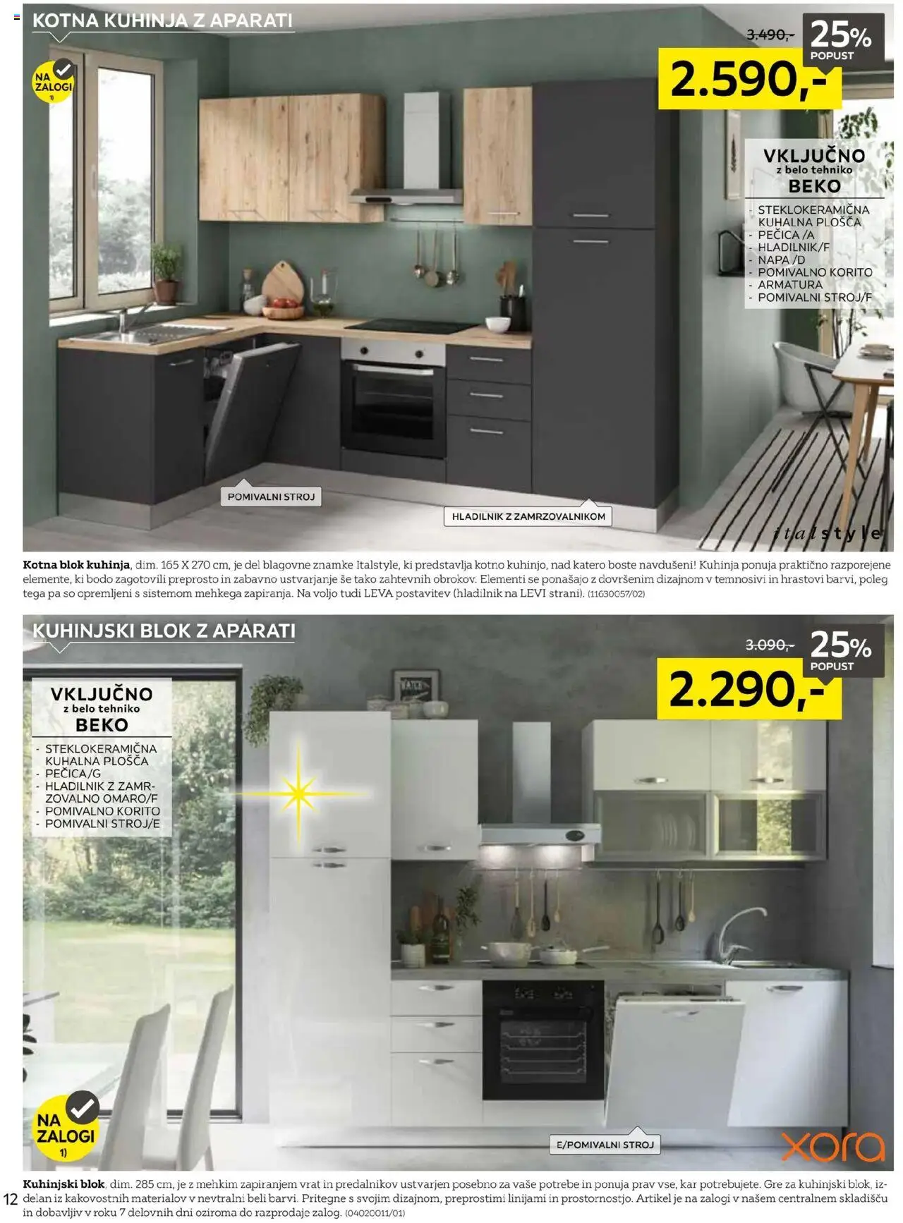 Novi XXXL Lesnina katalog ponudbe – veljaven od 01.09.2025 | Stran: 12 | Izdelki: Hladilnik, Kuhalna plosca, Kuhinja, Blok