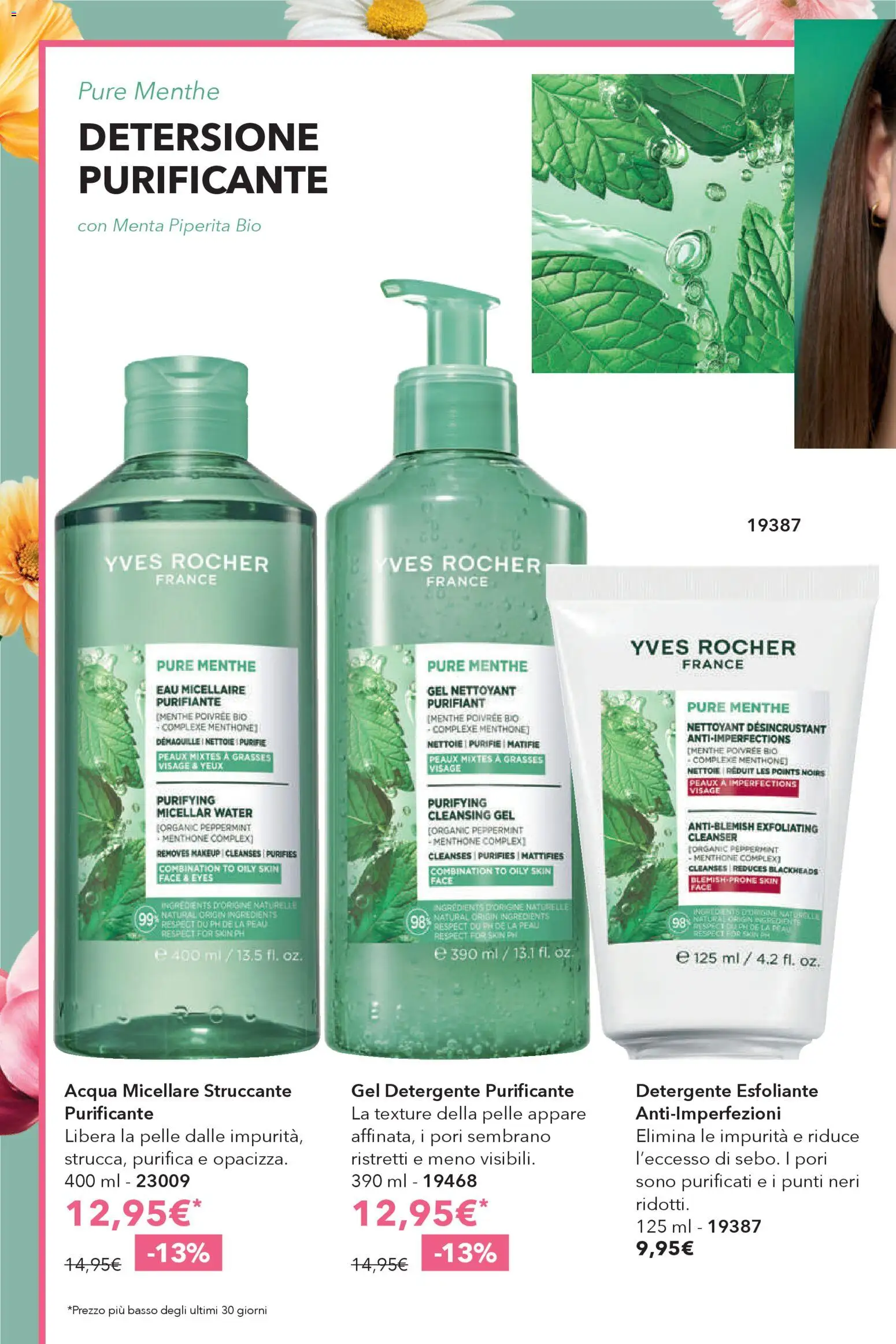 Volantino Yves Rocher del 23.04.2026 | Pagina: 26 | Prodotti: Acqua micellare, Detergente, Acqua, Menta