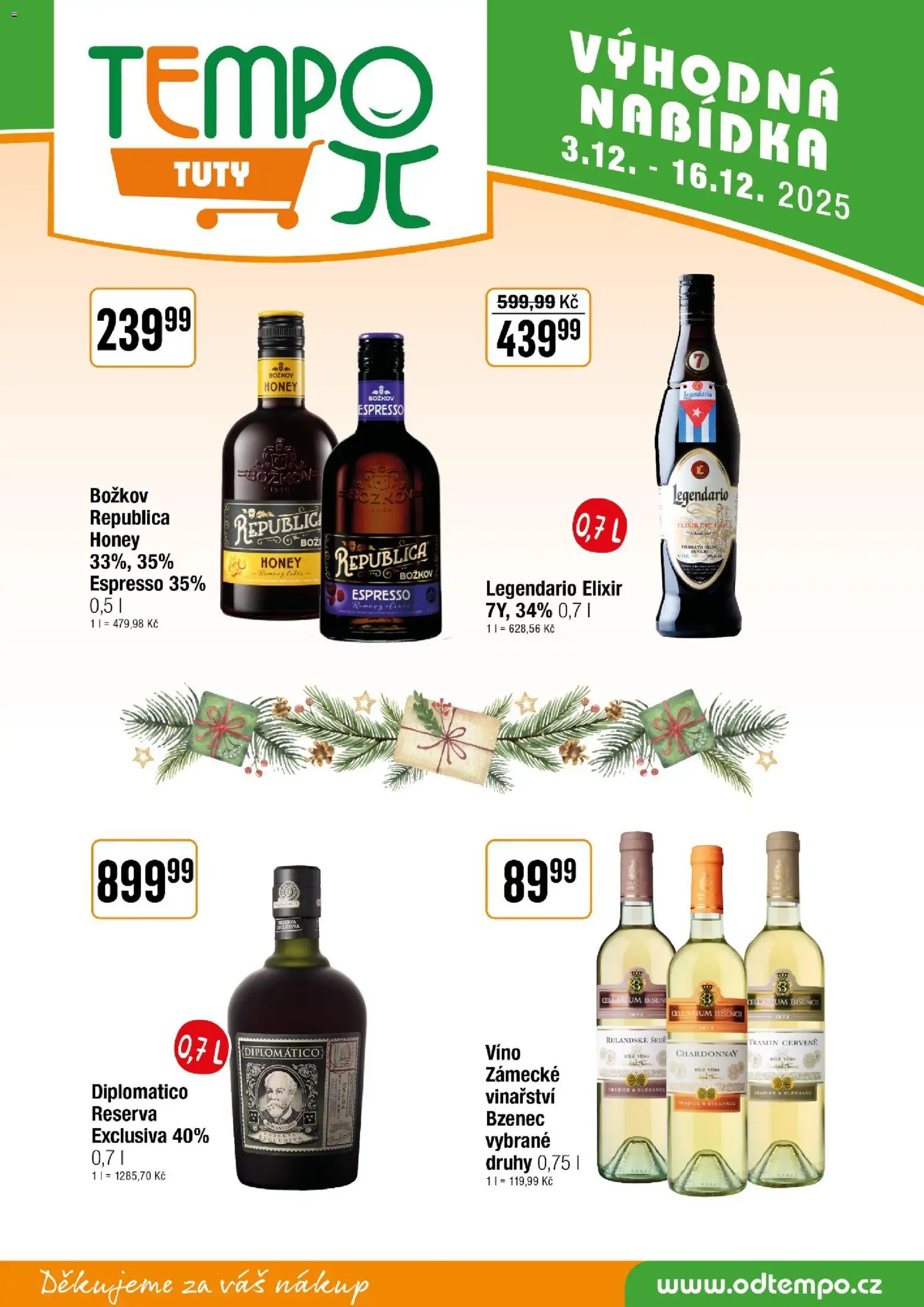 Tempo leták - Tuty od 03.12.2025 | Strana: 13 | Produkty: Bílé víno, Víno, Božkov, Legendario