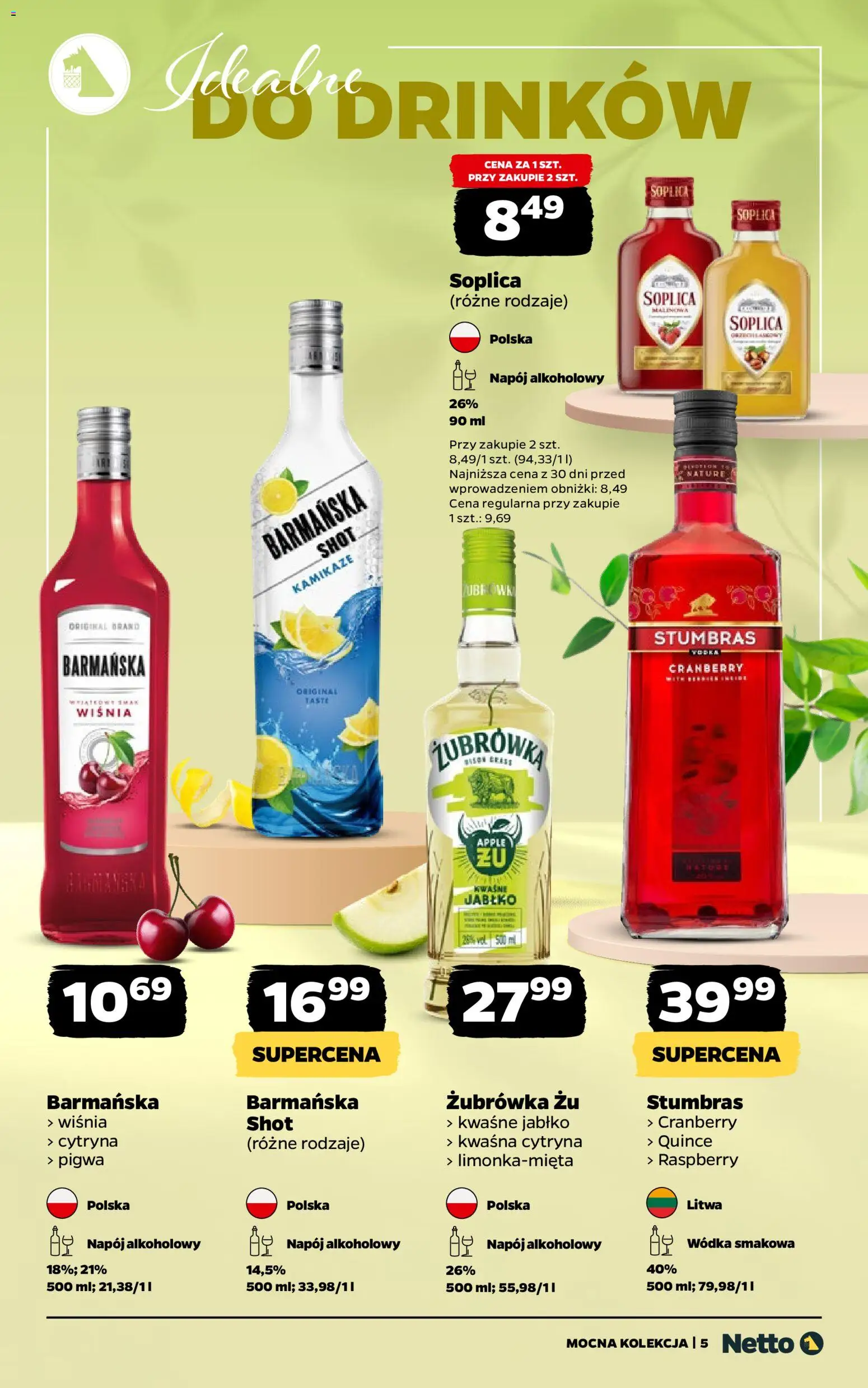 Netto gazetka - Alkohole mocne od 27.04.2026 | Strona: 5 | Produkty: Cytryna, Pigwa, Żubrówka, Wódka