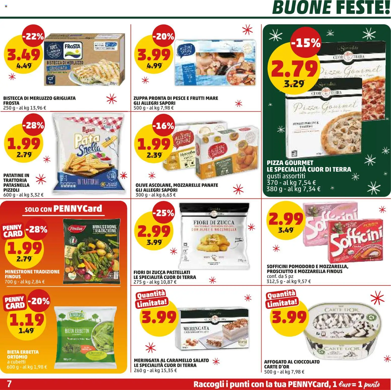 Volantino PENNY del 15.12.2025 | Pagina: 7 | Prodotti: Minestrone, Pizza, Olive, Terra