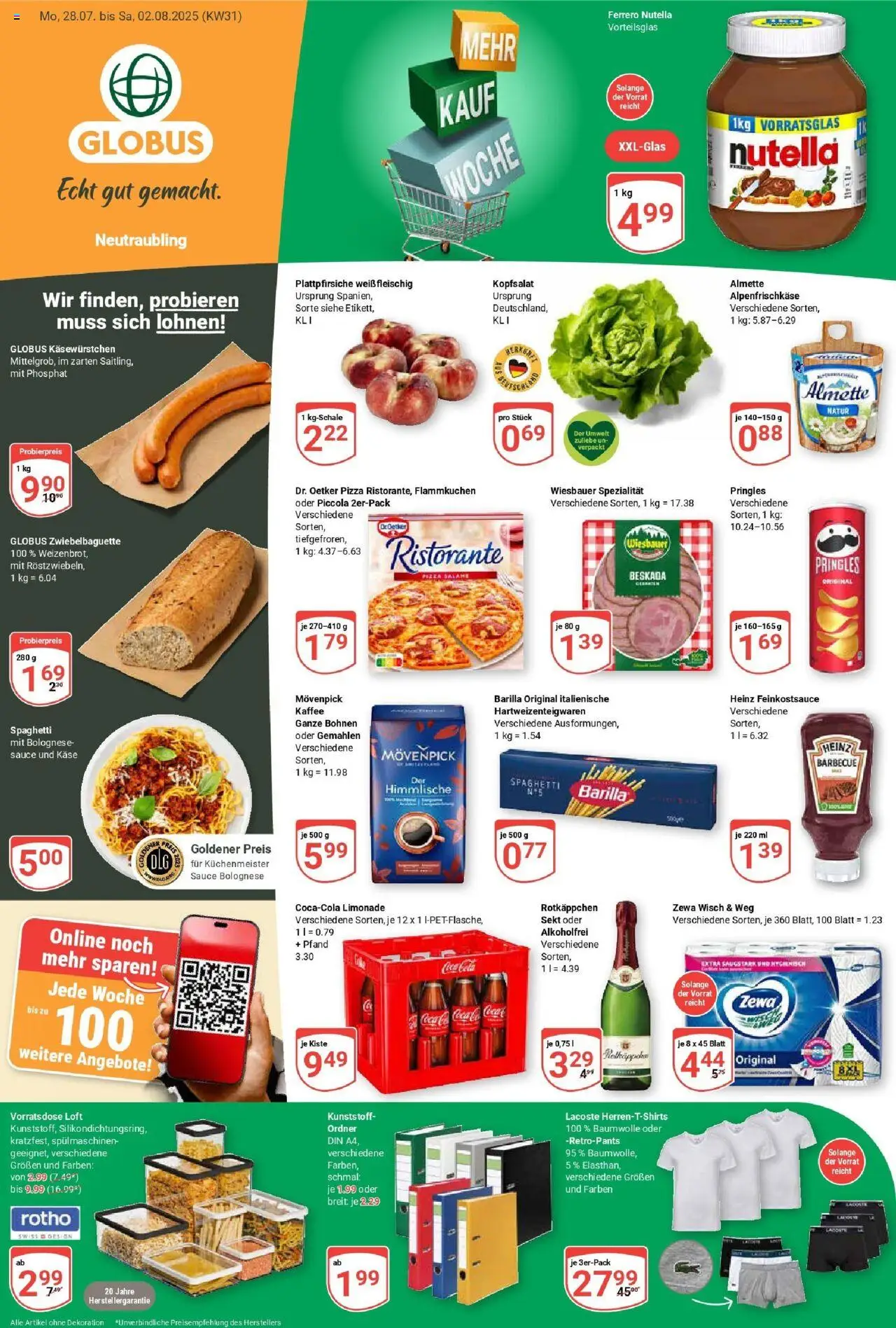 Globus prospekt Neutraubling	 - gültig ab dem 28.07.2025 | Seite: 5 | Produkte: Ristorante, Limonade, Rotkäppchen, Pringles