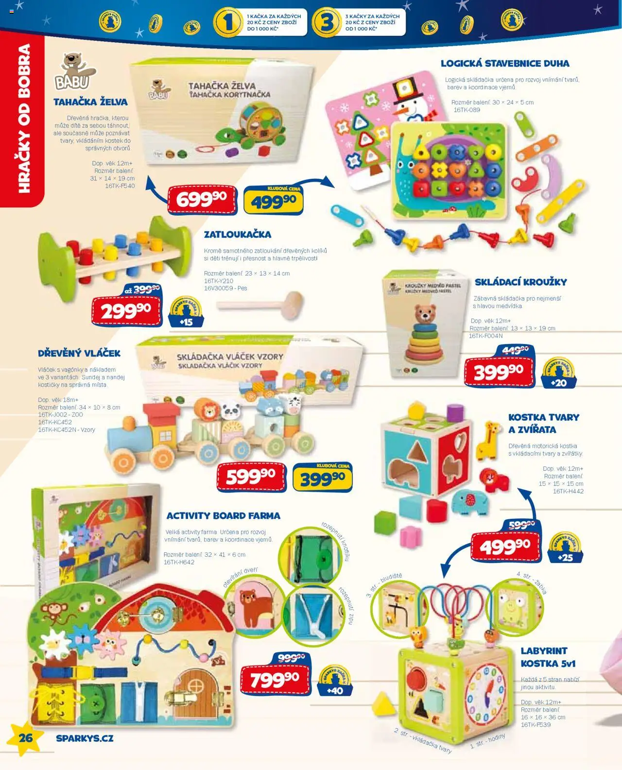 Sparkys katalog léto 2025 od 01.01.2025 | Strana: 26 | Produkty: Hodiny, Vkládačka, Hračky, Pes
