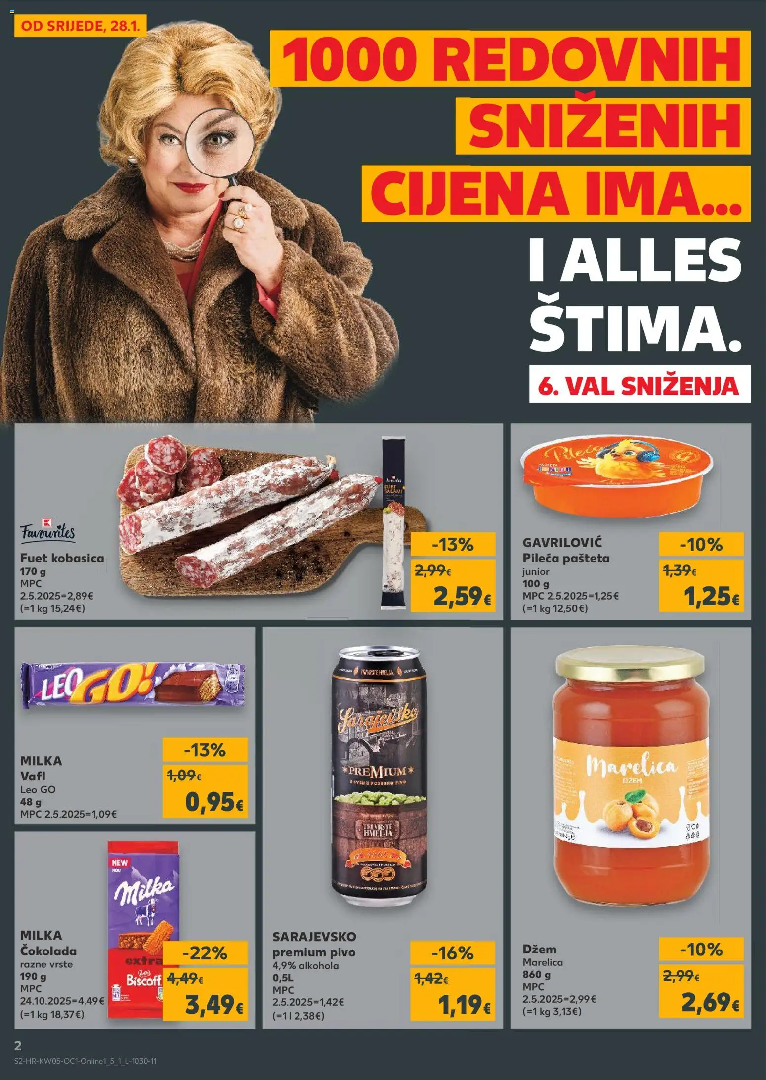 Kaufland katalog | vrijedi od 28.01.2026 | Stranica: 2 | Proizvodi: Pivo, Pašteta, Džem, Milka