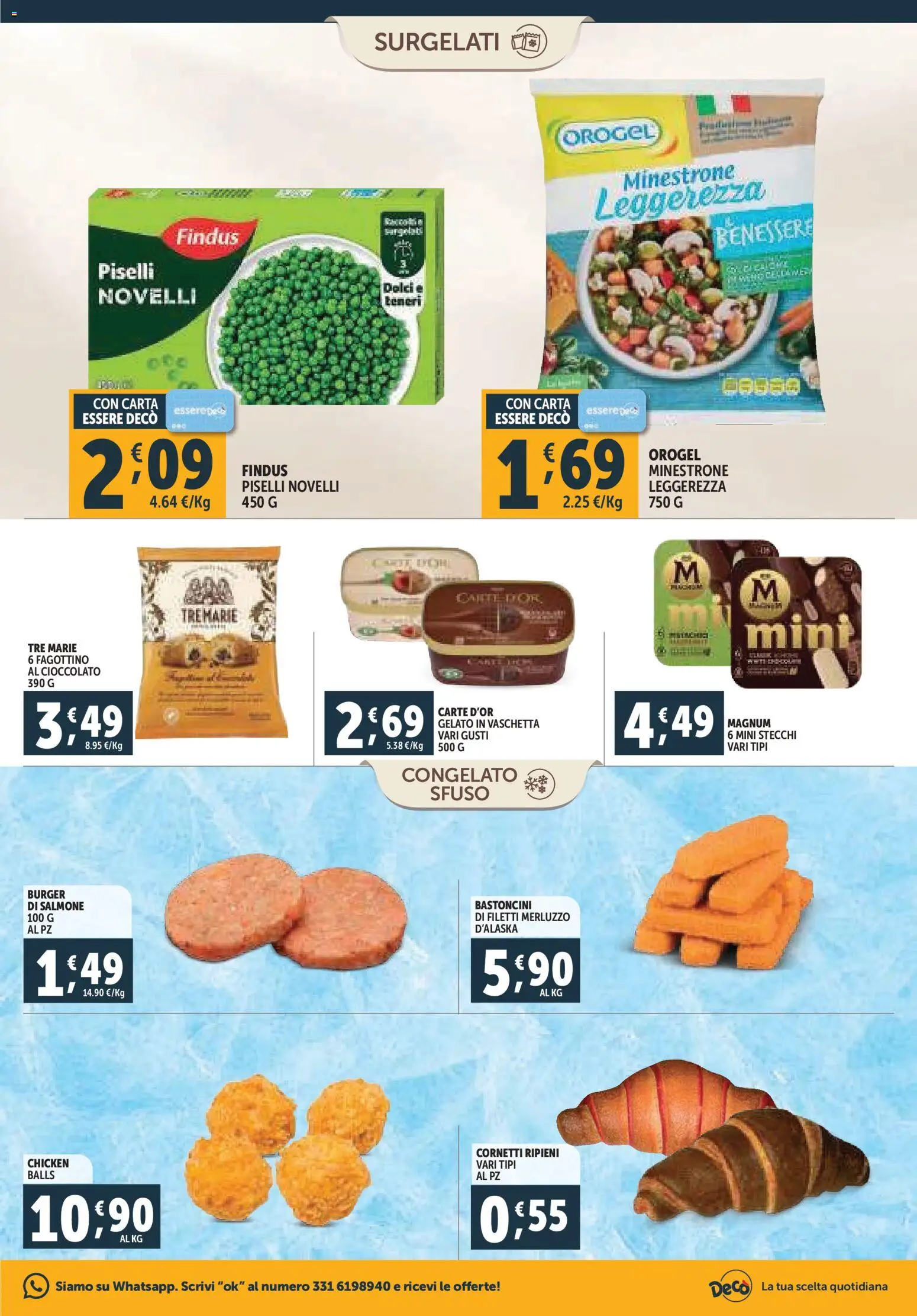 Volantino Decò del 20.11.2025 | Pagina: 9 | Prodotti: Minestrone, Salmone, Merluzzo, Gelato