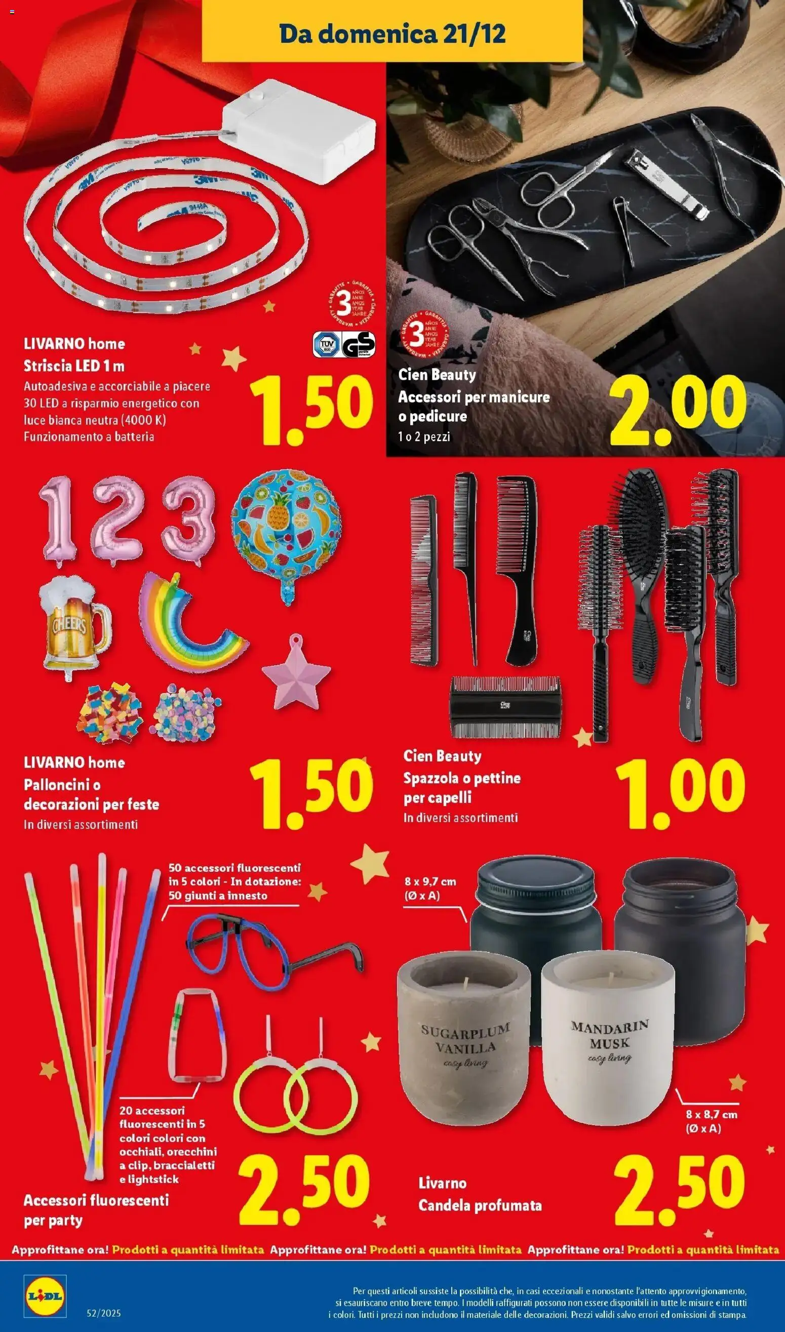 Volantino Lidl del 21.12.2025 | Pagina: 30 | Prodotti: Spazzola, Pettine, Orecchini, Candela