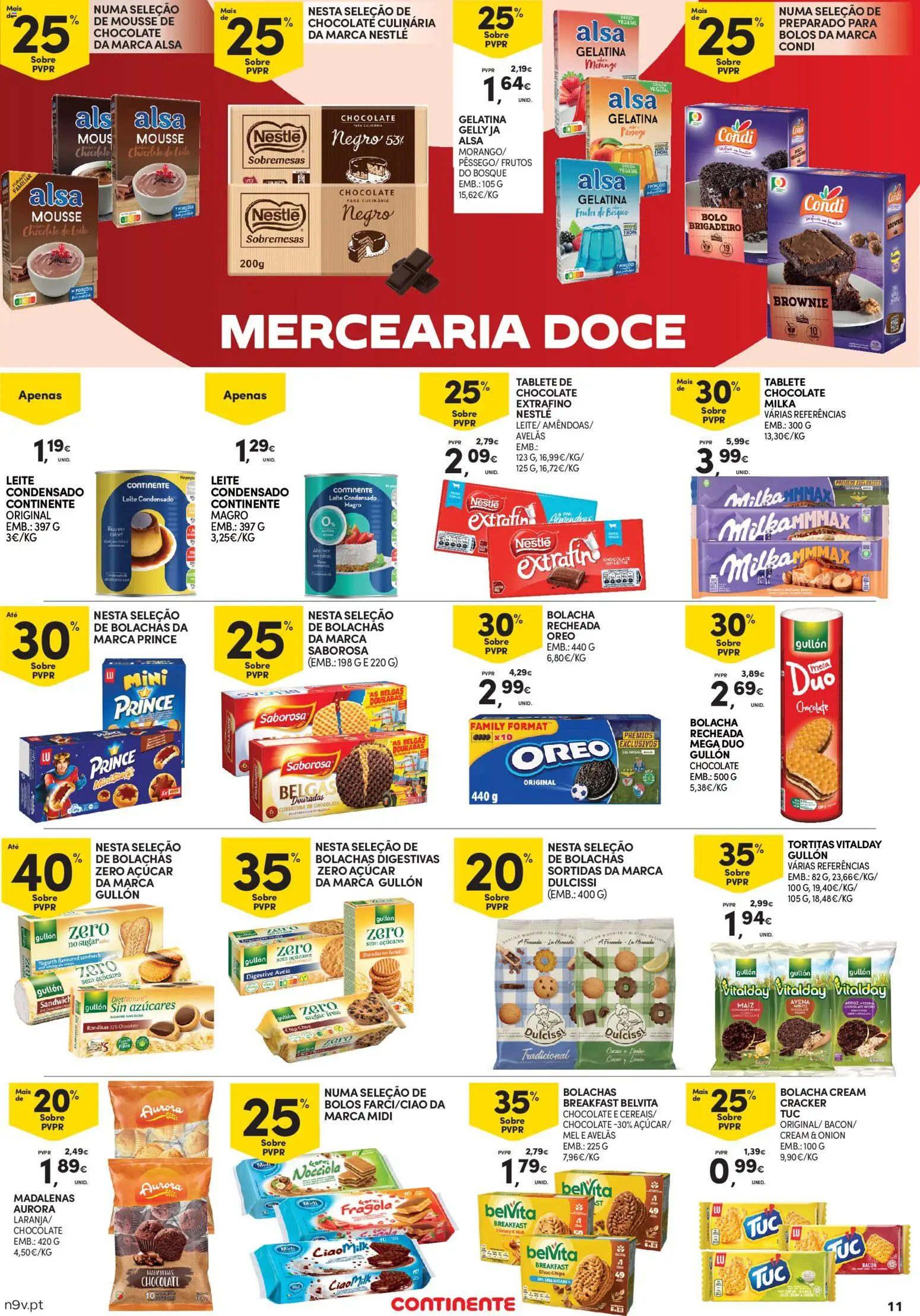 Continente - Açores: Em janeiro a poupança vem primeiro │ válido de 02.01.2026 | Página: 11 | Produtos: Mousse de chocolate, Bolachas, Chocolate, Mel