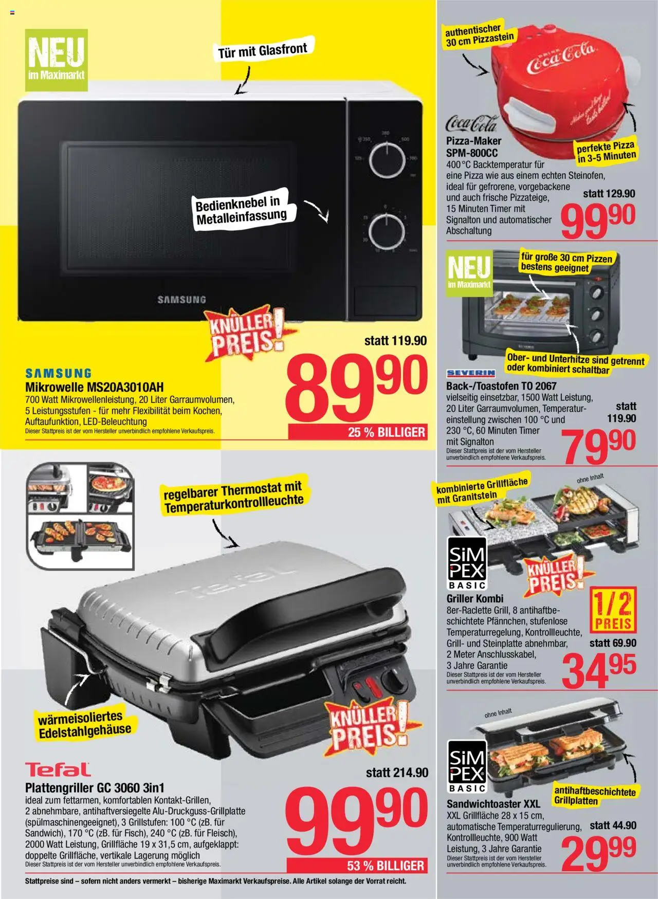 Maximarkt Flugblatt gültig ab 18.08.2025 | Seite: 17 | Produkte: Mikrowelle, Grill, Samsung, Pizza