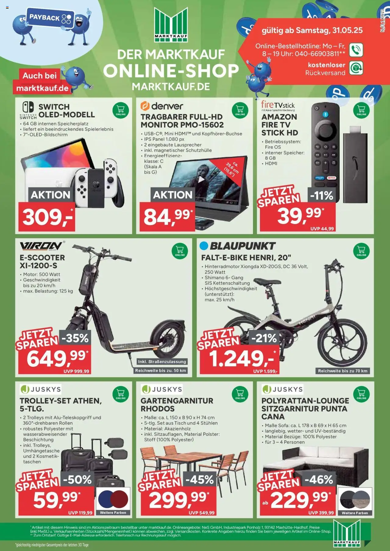 Marktkauf - Marktkauf: Wochenangebote - gültig ab dem 01.06.2025 | Seite: 43 | Produkte: Sofa, E-Scooter, Uhr, TV