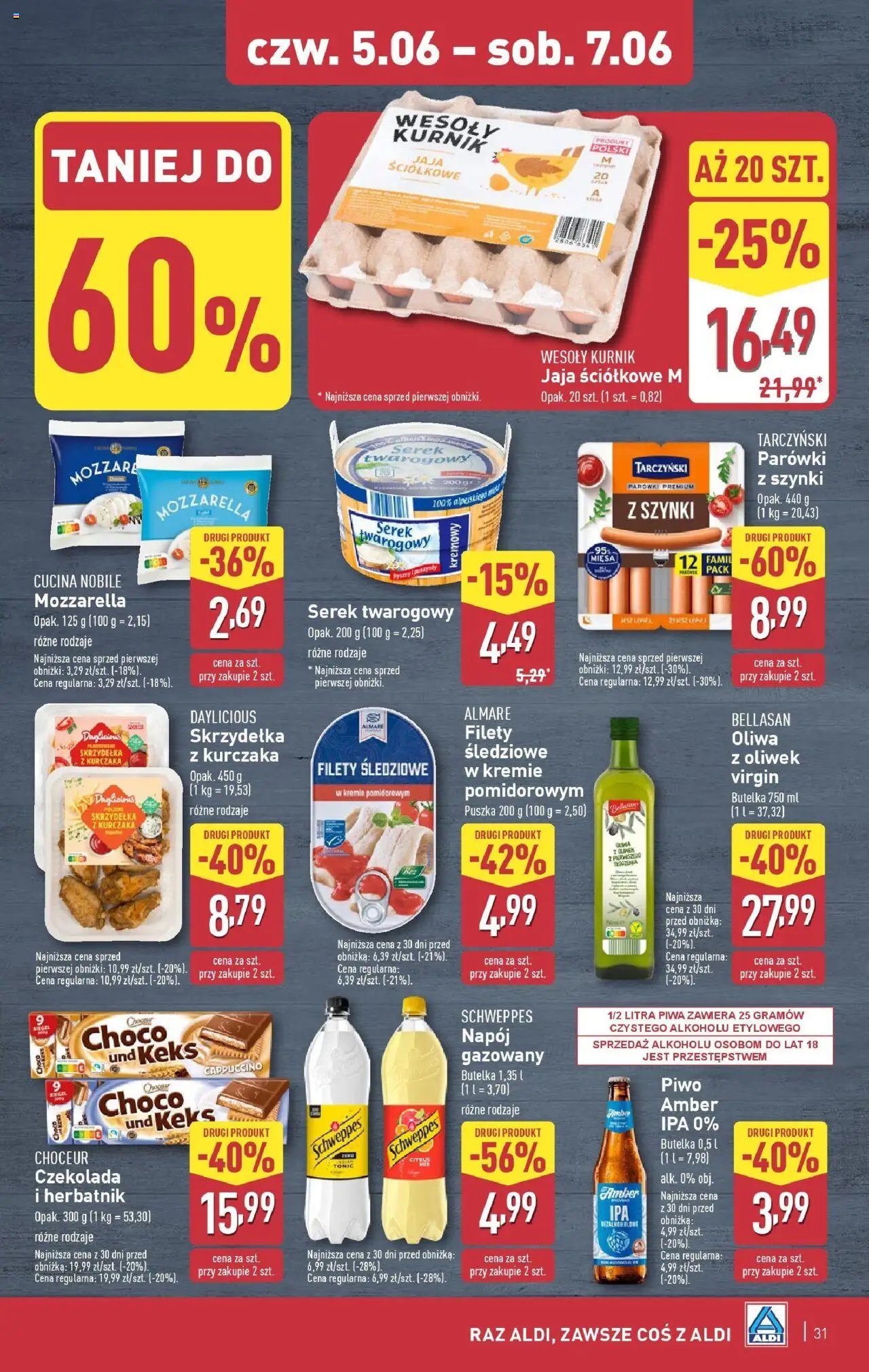 Aldi Gazetka od 02.06.2025 | Strona: 31 | Produkty: Oliwa z oliwek, Serek, Czekolada, Jaja