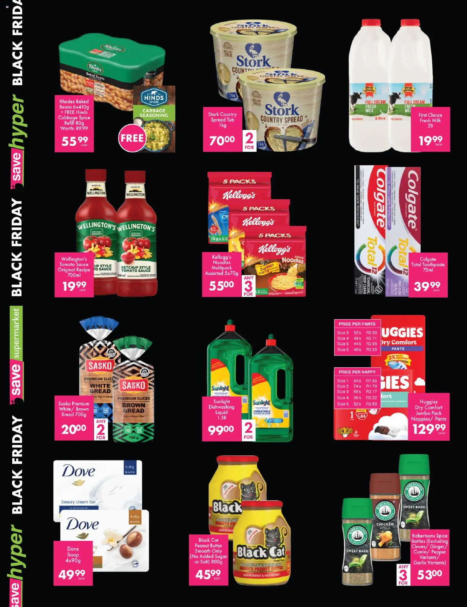 New Save catalogue – valid from 28.11.2025 | Page: 2 | Products: Baked beans, Milk, Soap, Pepper