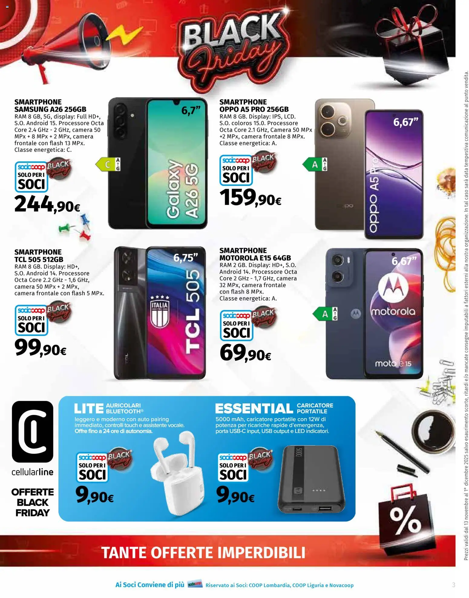 Volantino Ipercoop del 13.11.2025 | Pagina: 3 | Prodotti: Auricolari, Data, USB, Samsung