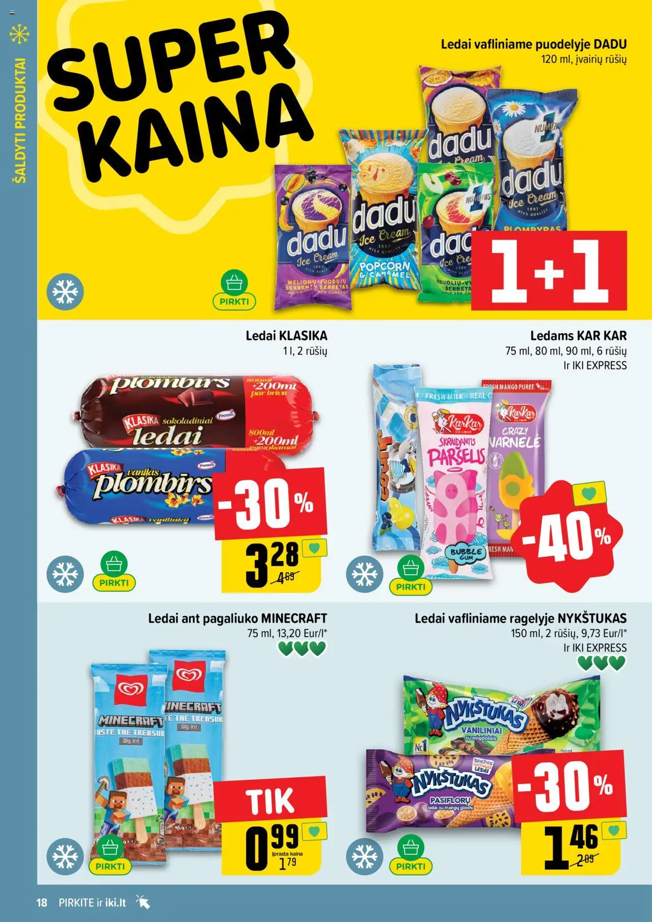 IKI akcijos nuo 15.09.2025 | Puslapis: 18 | Prekių: Ledai