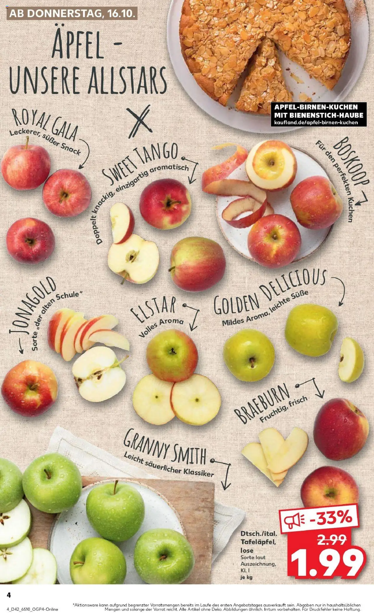 Kaufland prospekt Wuppertal	 – gültig ab 15.10.2025 | Seite: 4 | Produkte: Äpfel, Kuchen