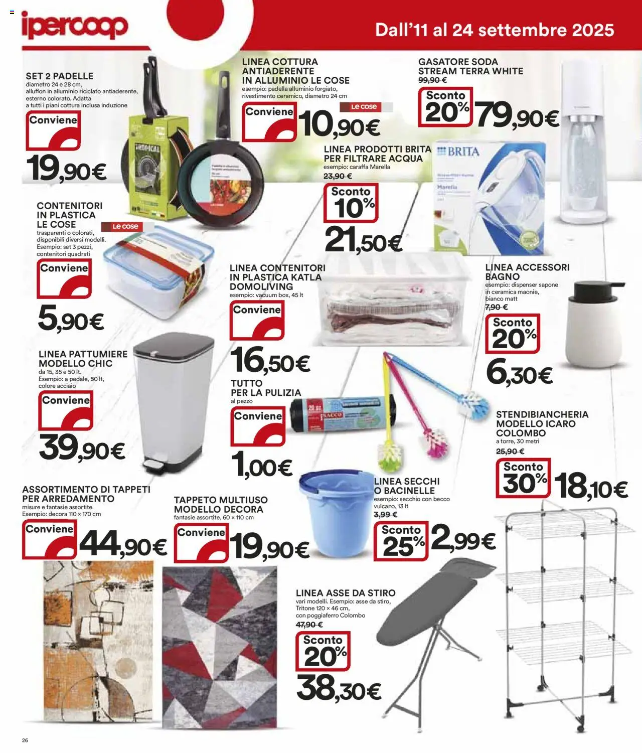 Volantino Ipercoop del 11.09.2025 | Pagina: 26 | Prodotti: Sapone, Stendibiancheria, Bagno, Terra