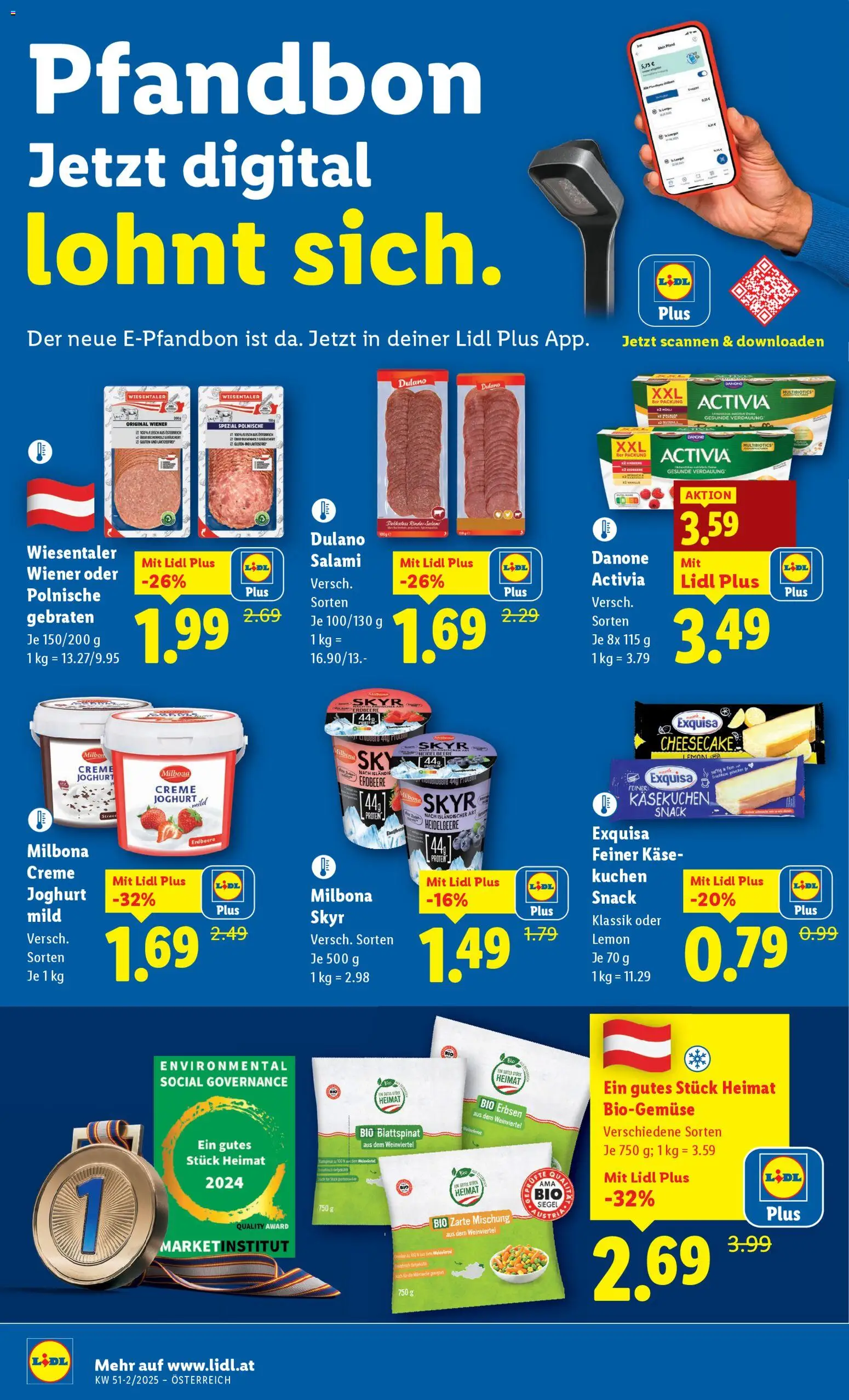 Lidl Flugblatt - Altenmarkt im Pongau, St. Johann im Pongau, Zell am See gültig ab 18.12.2025 | Seite: 20 | Produkte: Käse, Creme, Joghurt, Salami
