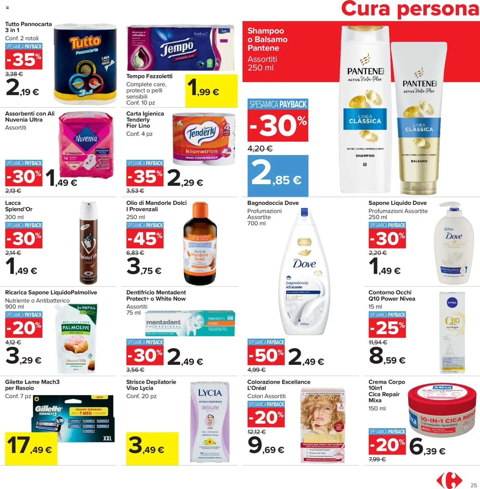 Volantino Carrefour del 24.03.2026 | Pagina: 25 | Prodotti: Balsamo, Lacca, Carta igienica, Fazzoletti