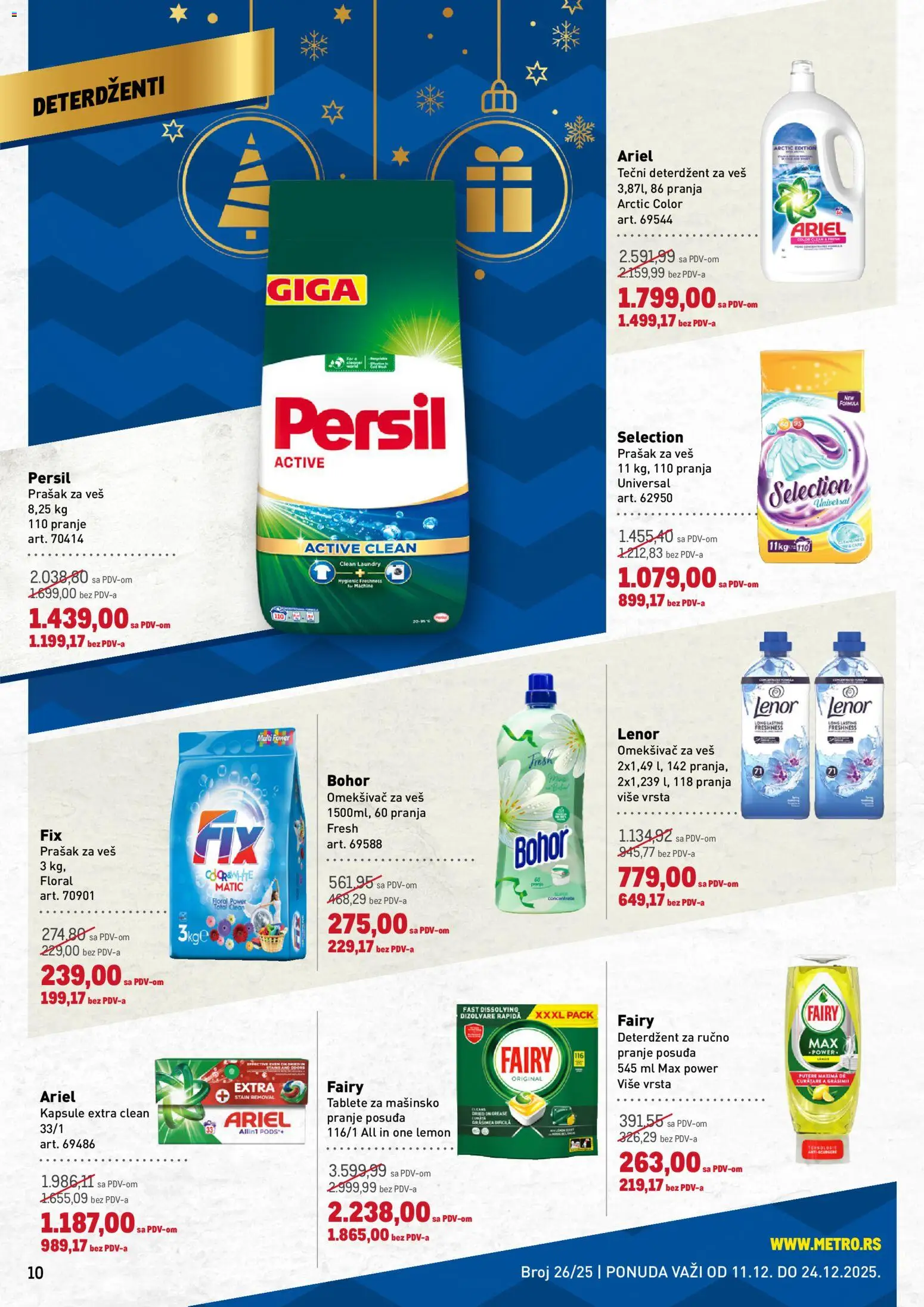 Metro katalog - važi od 11.12.2025 | Strana: 10 | Proizvode: Deterdžent, Tečni deterdžent, Kapsule, Prašak za veš