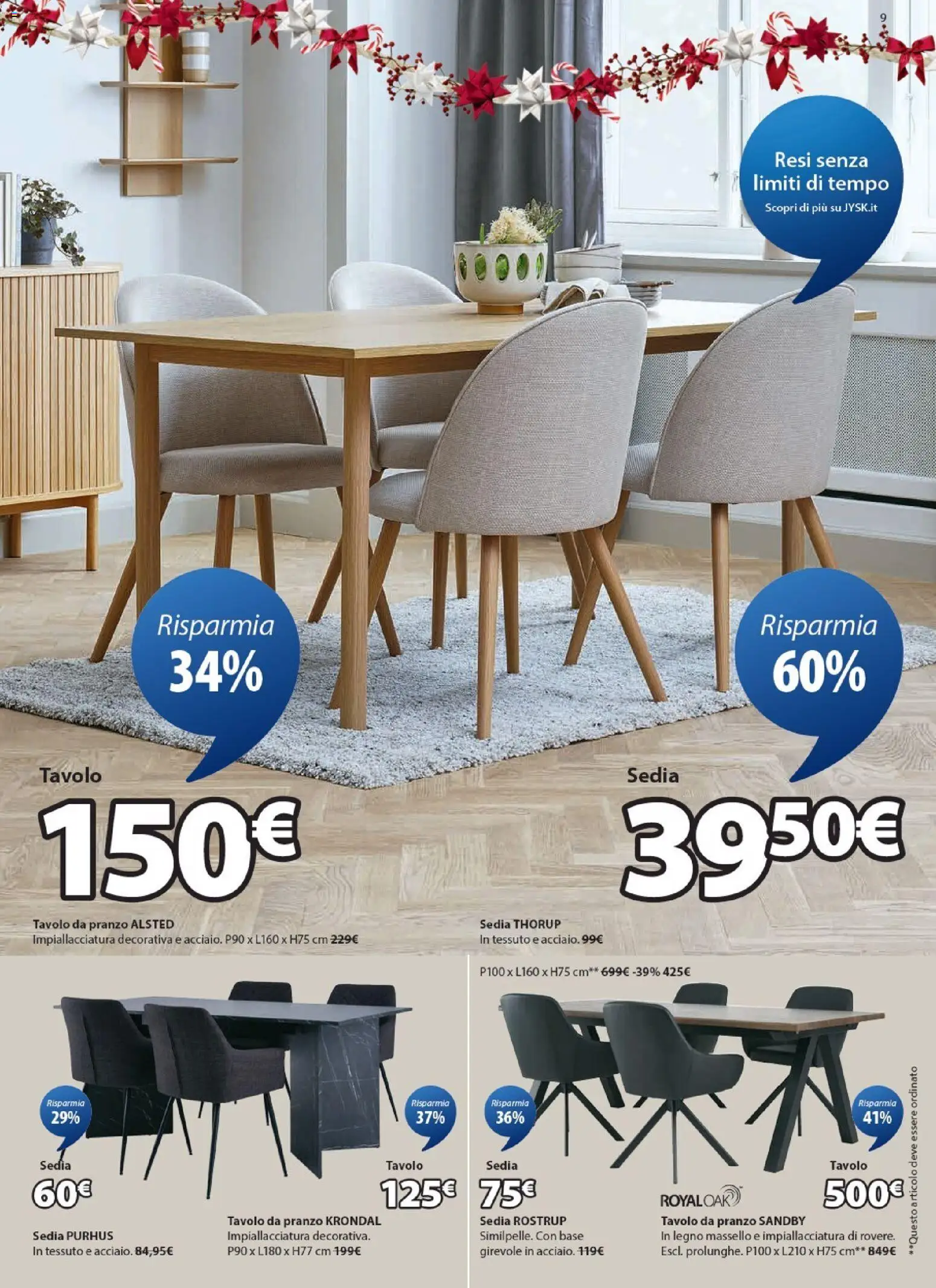 Volantino JYSK del 24.11.2025 | Pagina: 9 | Prodotti: Tavolo, Sedia