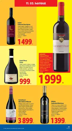 Lajver Cabernet Sauvignon, Fekete ribizlis, meggyes és szilvás jegyek köszönnek vissza illatában. A korty tartalmas, lendületes savakkal, finom tanninokkal és fűszeres szedres utóízzel. +50 Ft betétdíj - amely érvényes a következő dátumtól: 03.11.2025 | Oldal: 3