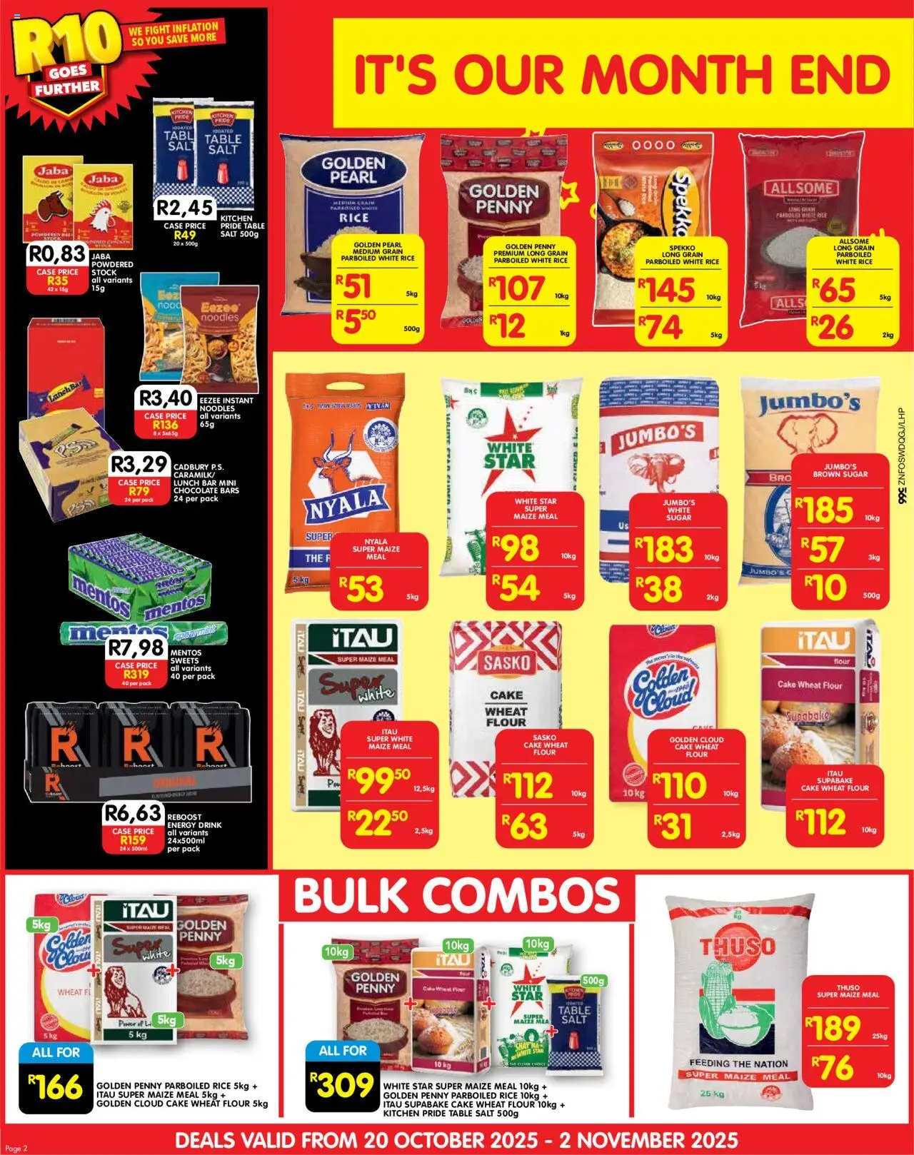 New Shoprite catalogue – valid from 20.10.2025 | Page: 2 | Products: Cake, Sweets, Case, Rice
