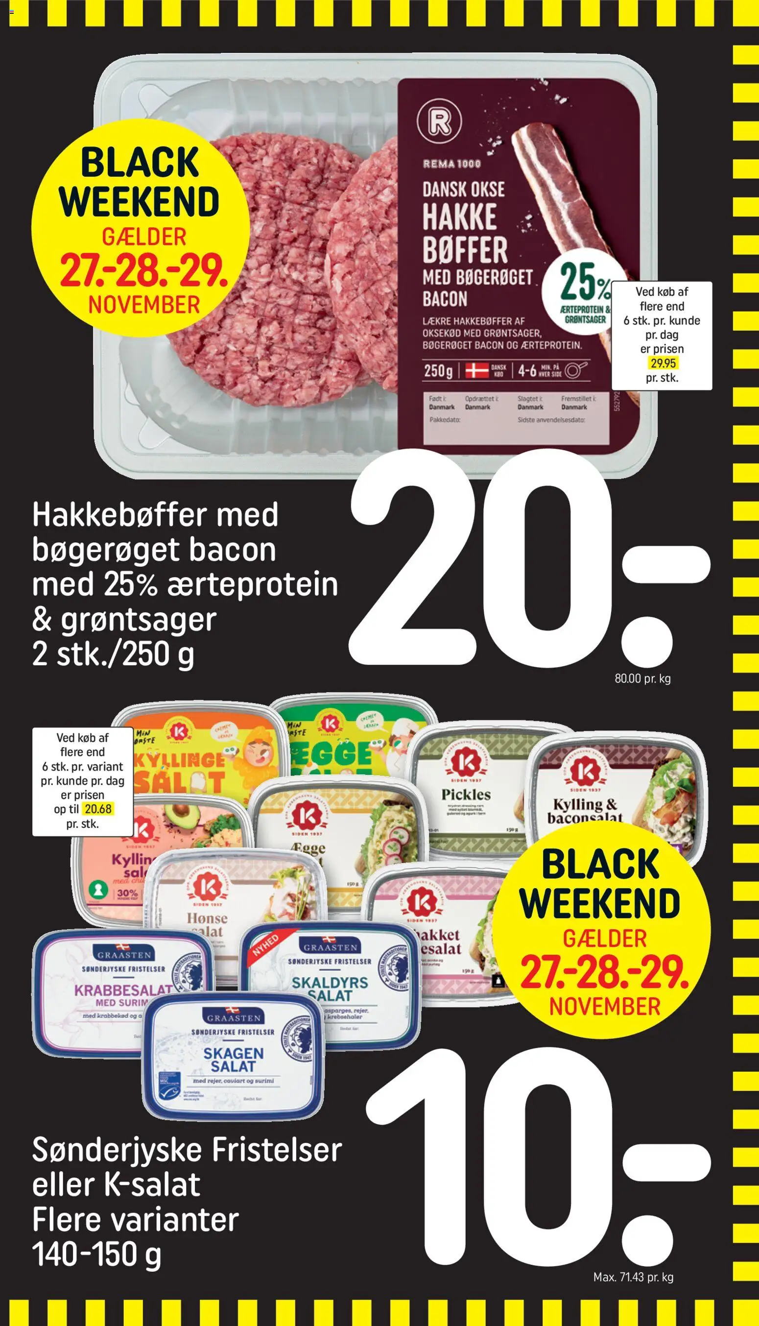 Rema 1000 tilbudsavis – gyldig fra 22.11.2025 | Side: 25 | Produkter: Bøffer, Oksekød, Salat, Bacon