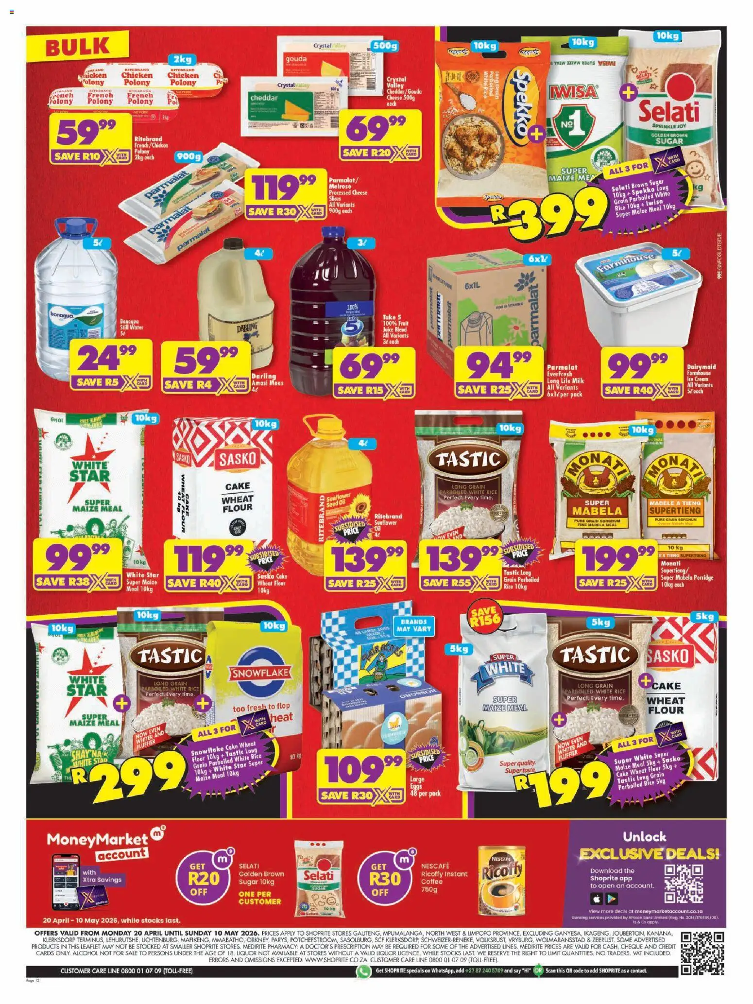 New Shoprite catalogue – valid from 20.04.2026 | Page: 12 | Products: Flour, Maize meal, Oil, Sugar