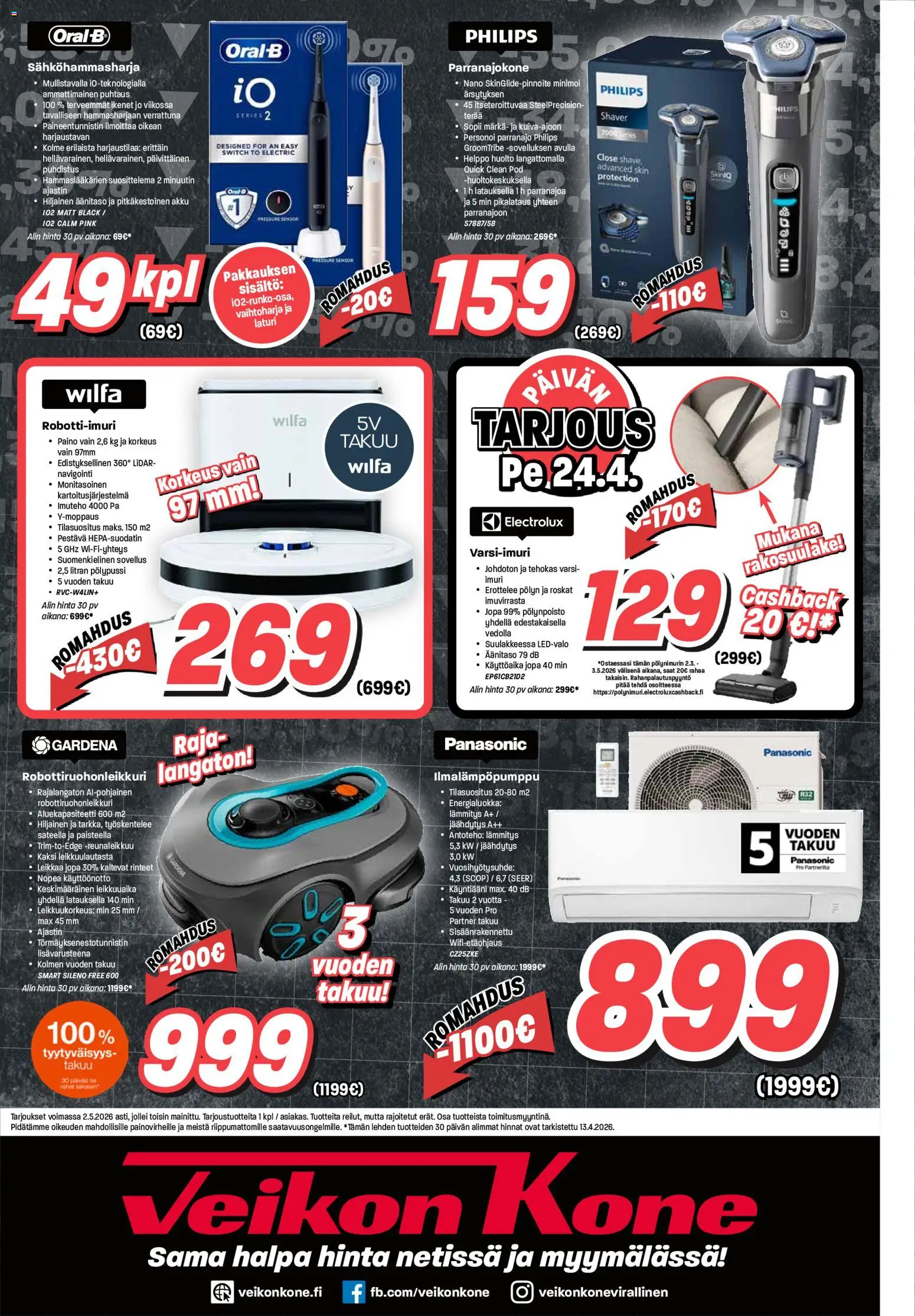 Veikon Kone tarjoukset – voimassa 20.04.2026 alkaen | Sivu: 8 | Tuotteet: Parranajokone, Sähköhammasharja, Navigointi, Akku
