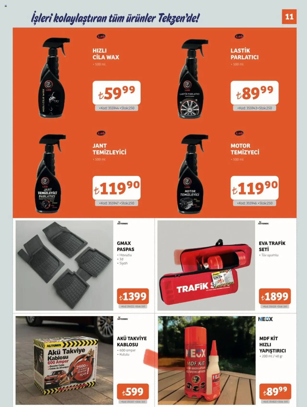 Tekzen Katalog - 01.09.2025 tarihinden itibaren geçerlidir | Sayfa: 11